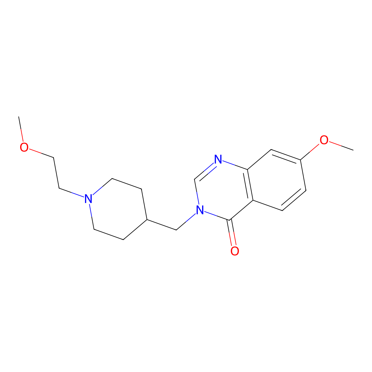 7-Methoxy-3-{[1-(2-methoxyethyl)piperidin-4-yl]methyl}-3,4-dihydroquinazolin-4-one molecular structure, CAS 2549053-93-0