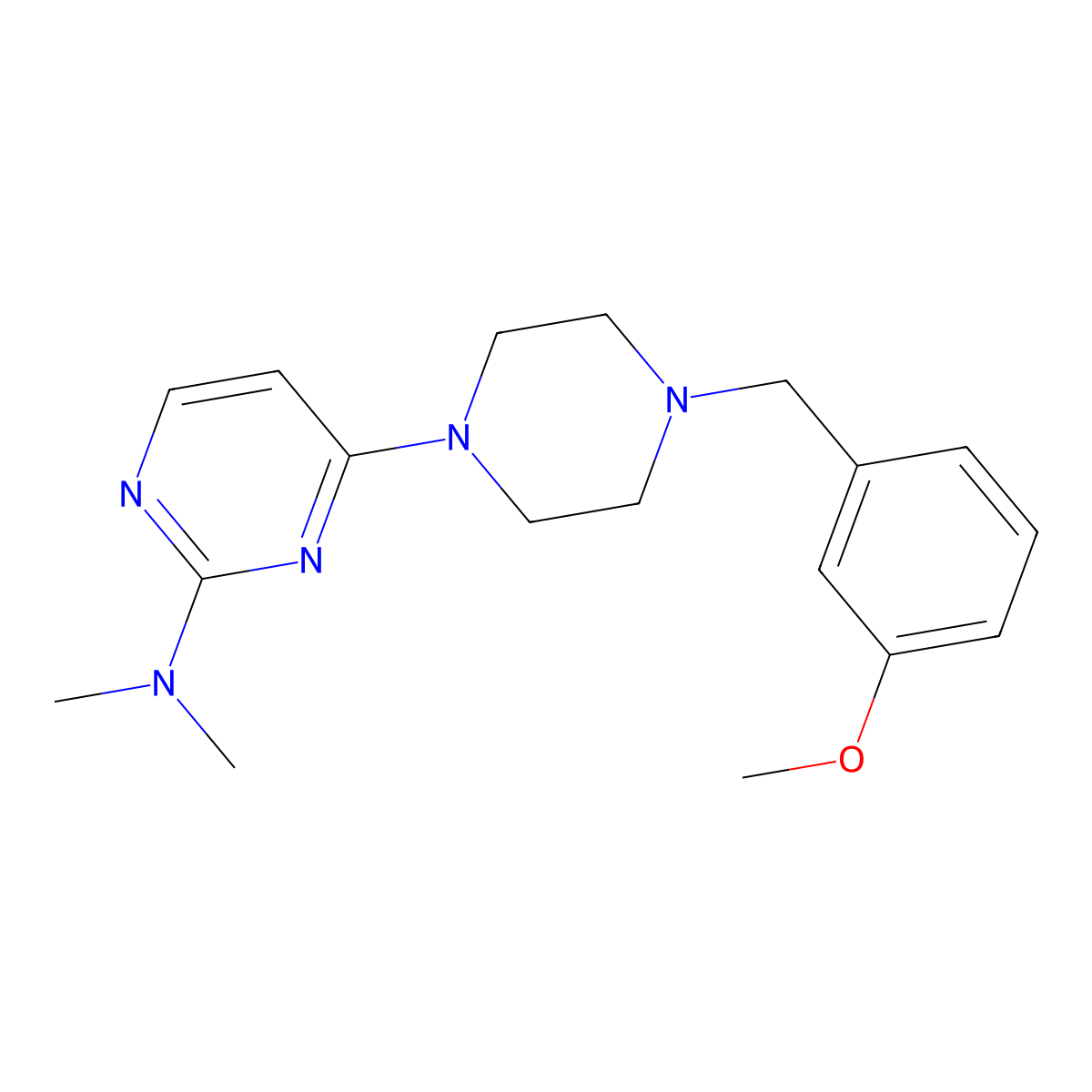 4-{4-[(3-methoxyphenyl)methyl]piperazin-1-yl}-N,N-dimethylpyrimidin-2-amine molecular structure, CAS 2549053-94-1