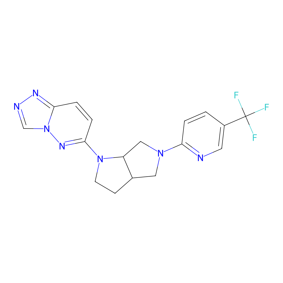 2-(1-{[1,2,4]Triazolo[4,3-b]pyridazin-6-yl}-octahydropyrrolo[2,3-c]pyrrol-5-yl)-5-(trifluoromethyl)pyridine molecular structure, CAS 2549054-04-6