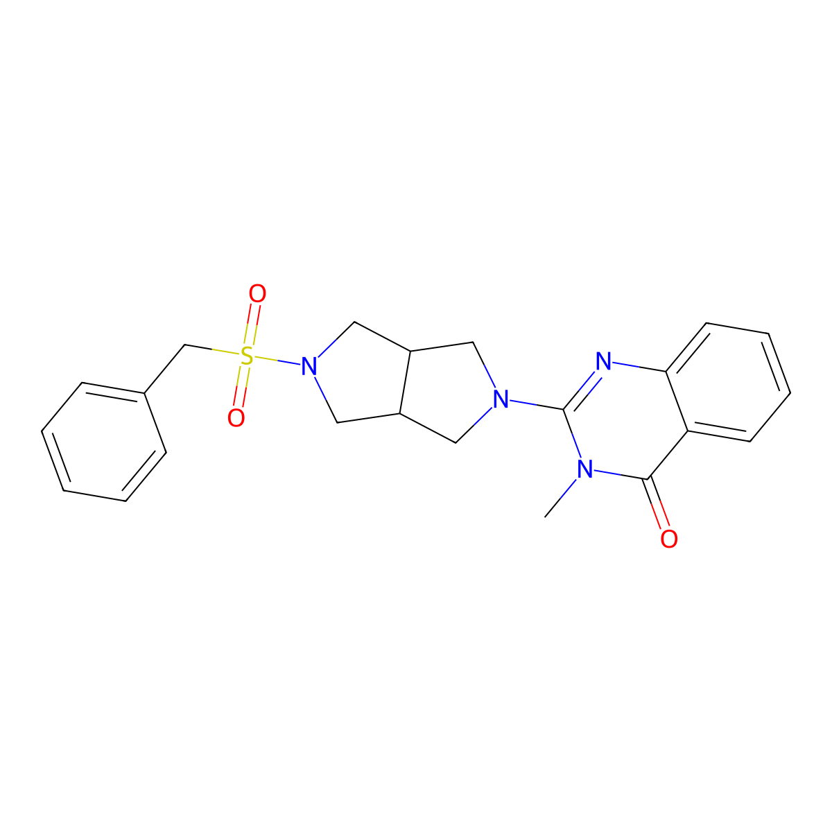 3-Methyl-2-{5-phenylmethanesulfonyl-octahydropyrrolo[3,4-c]pyrrol-2-yl}-3,4-dihydroquinazolin-4-one molecular structure, CAS 2549054-07-9