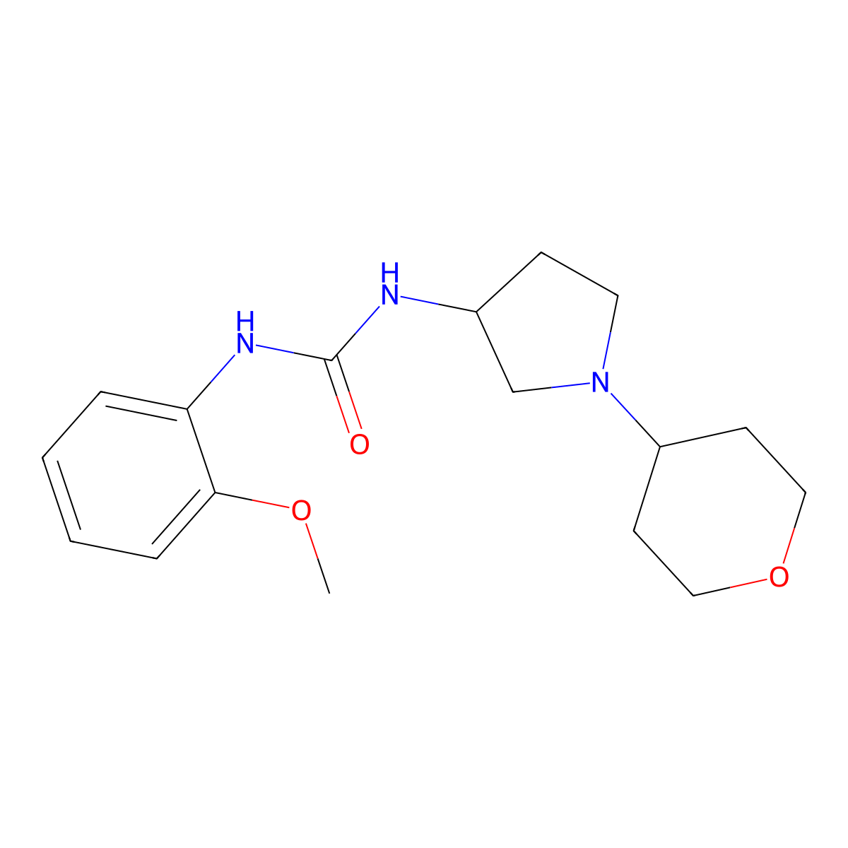 1-(2-Methoxyphenyl)-3-[1-(oxan-4-yl)pyrrolidin-3-yl]urea molecular structure, CAS 2549054-16-0