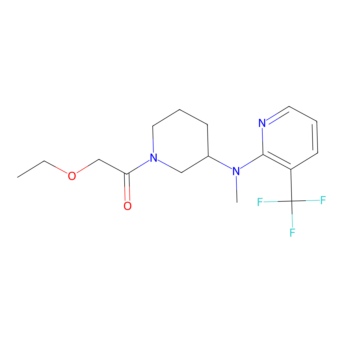 2-Ethoxy-1-(3-{methyl[3-(trifluoromethyl)pyridin-2-yl]amino}piperidin-1-yl)ethan-1-one molecular structure, CAS 2549054-36-4