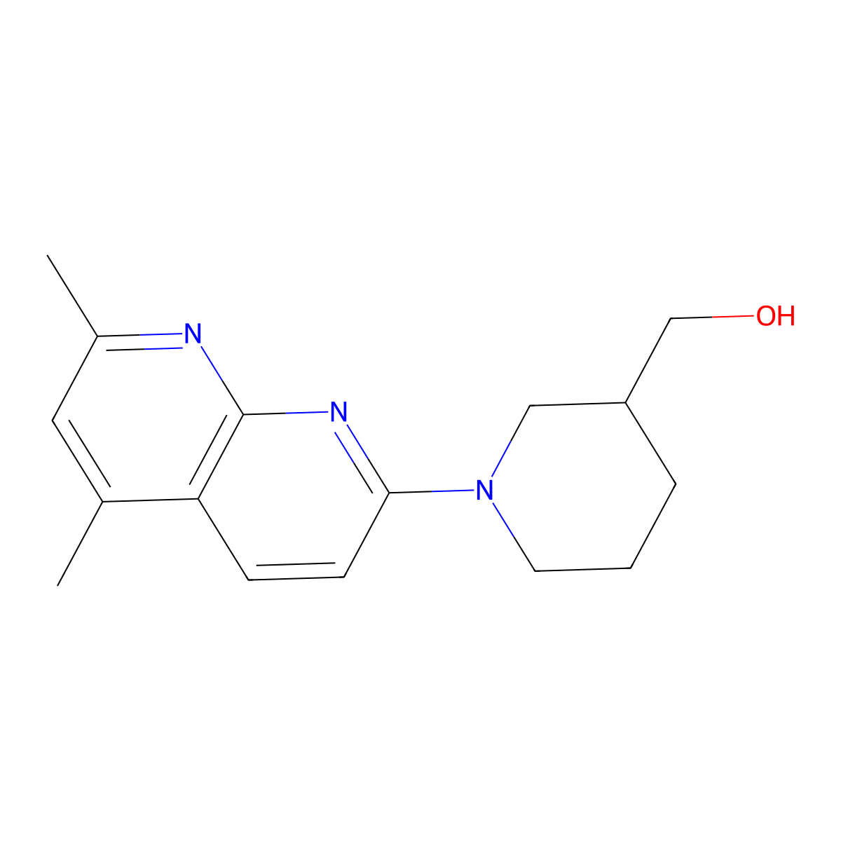 [1-(5,7-Dimethyl-1,8-naphthyridin-2-yl)piperidin-3-yl]methanol molecular structure, CAS 2549054-50-2