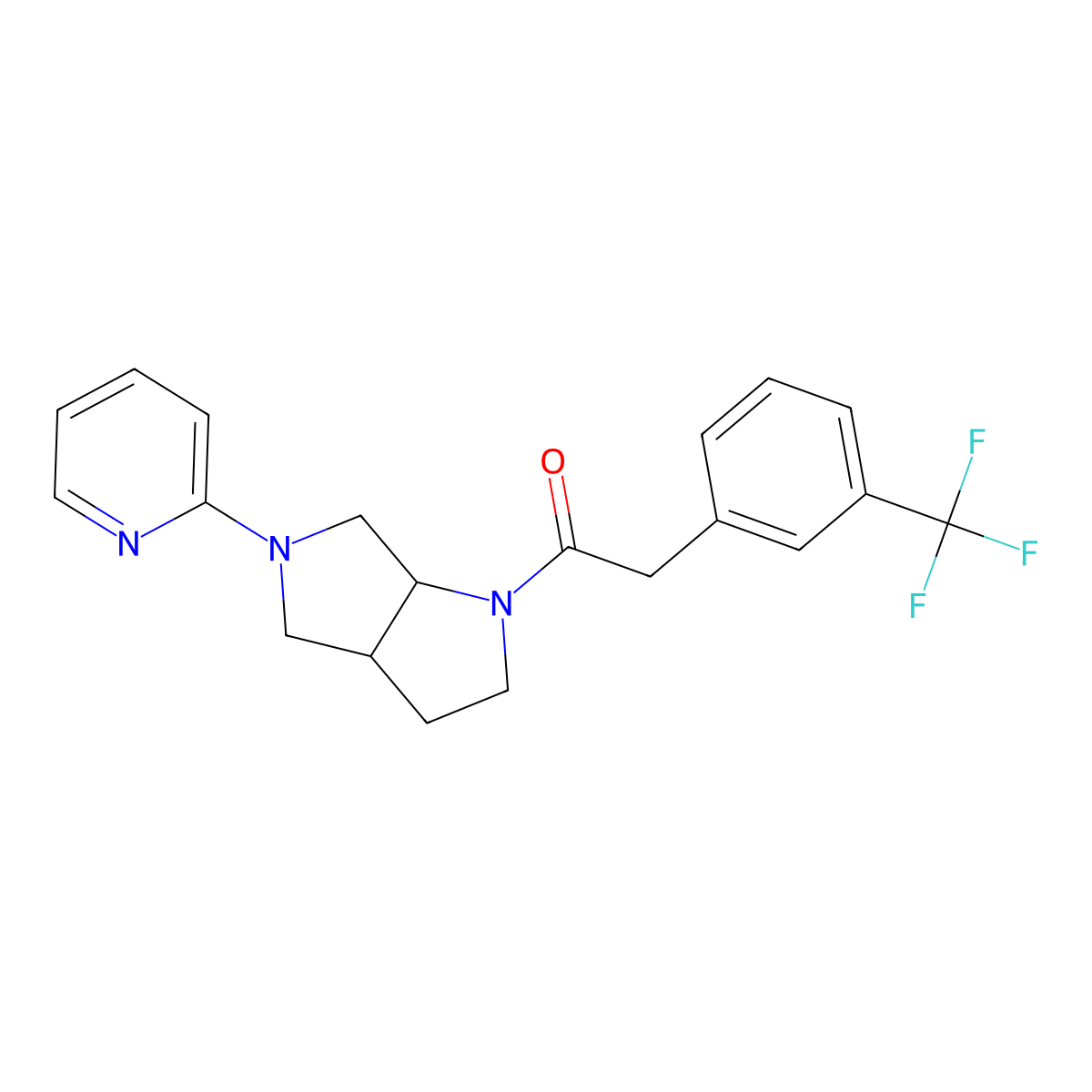 1-[5-(Pyridin-2-yl)-octahydropyrrolo[3,4-b]pyrrol-1-yl]-2-[3-(trifluoromethyl)phenyl]ethan-1-one molecular structure, CAS 2549054-52-4