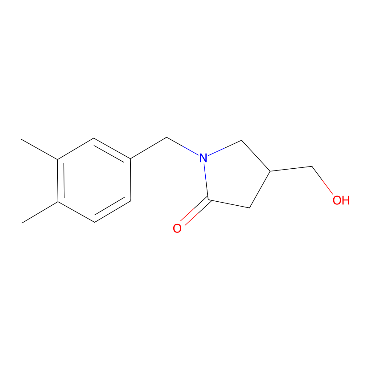 1-[(3,4-Dimethylphenyl)methyl]-4-(hydroxymethyl)pyrrolidin-2-one molecular structure, CAS 2549054-55-7