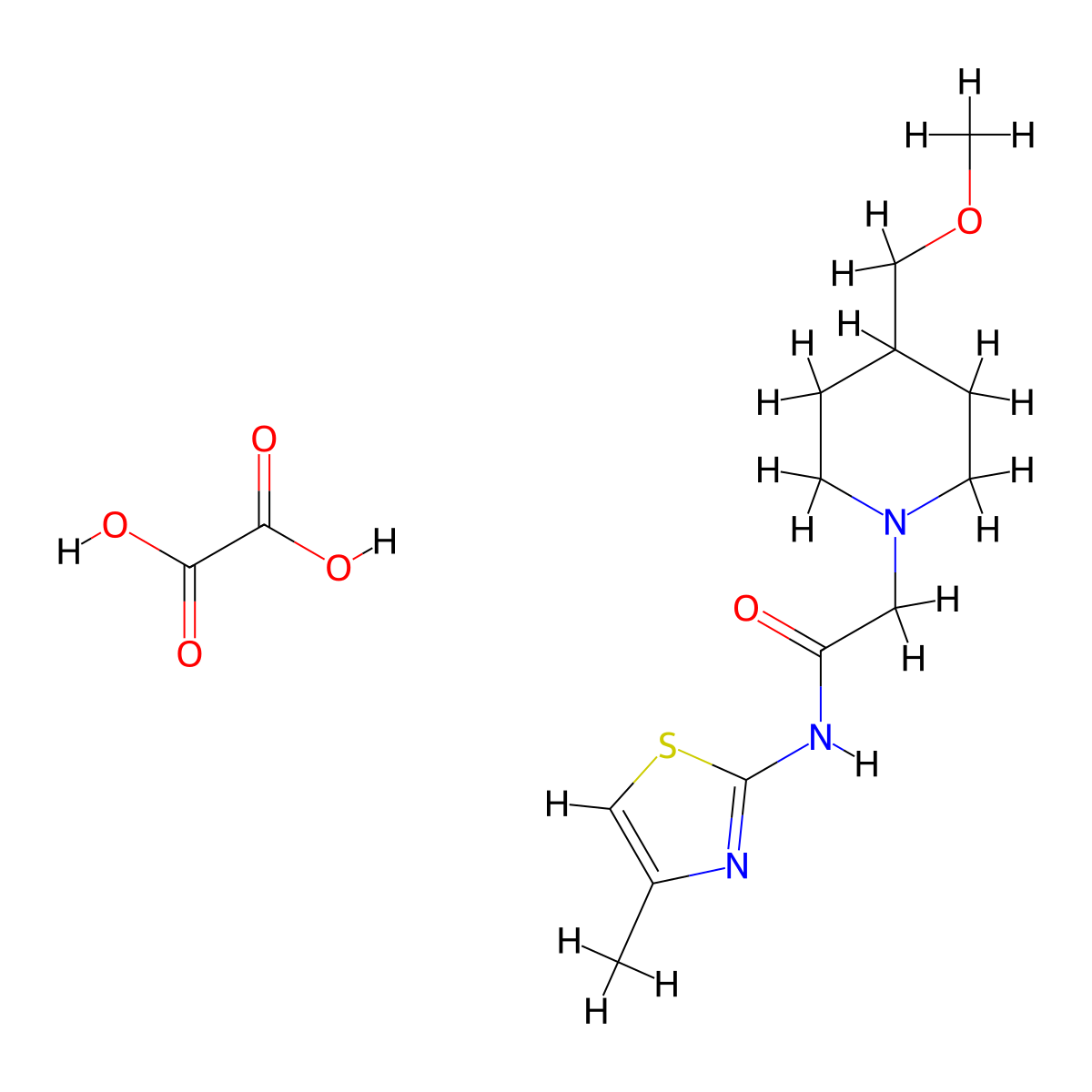 2-[4-(methoxymethyl)piperidin-1-yl]-N-(4-methyl-1,3-thiazol-2-yl)acetamide; oxalic acid molecular structure, CAS 2549054-61-5