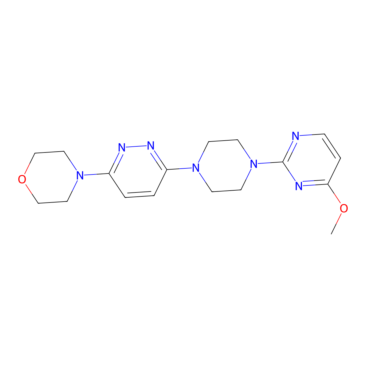 4-{6-[4-(4-Methoxypyrimidin-2-yl)piperazin-1-yl]pyridazin-3-yl}morpholine molecular structure, CAS 2549054-63-7