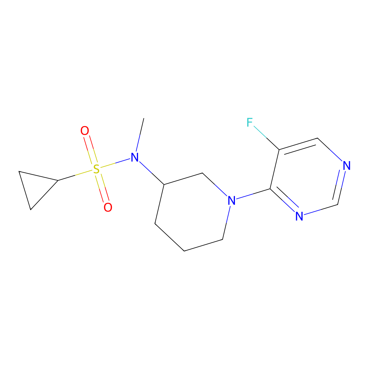 N-[1-(5-fluoropyrimidin-4-yl)piperidin-3-yl]-N-methylcyclopropanesulfonamide molecular structure, CAS 2549054-67-1