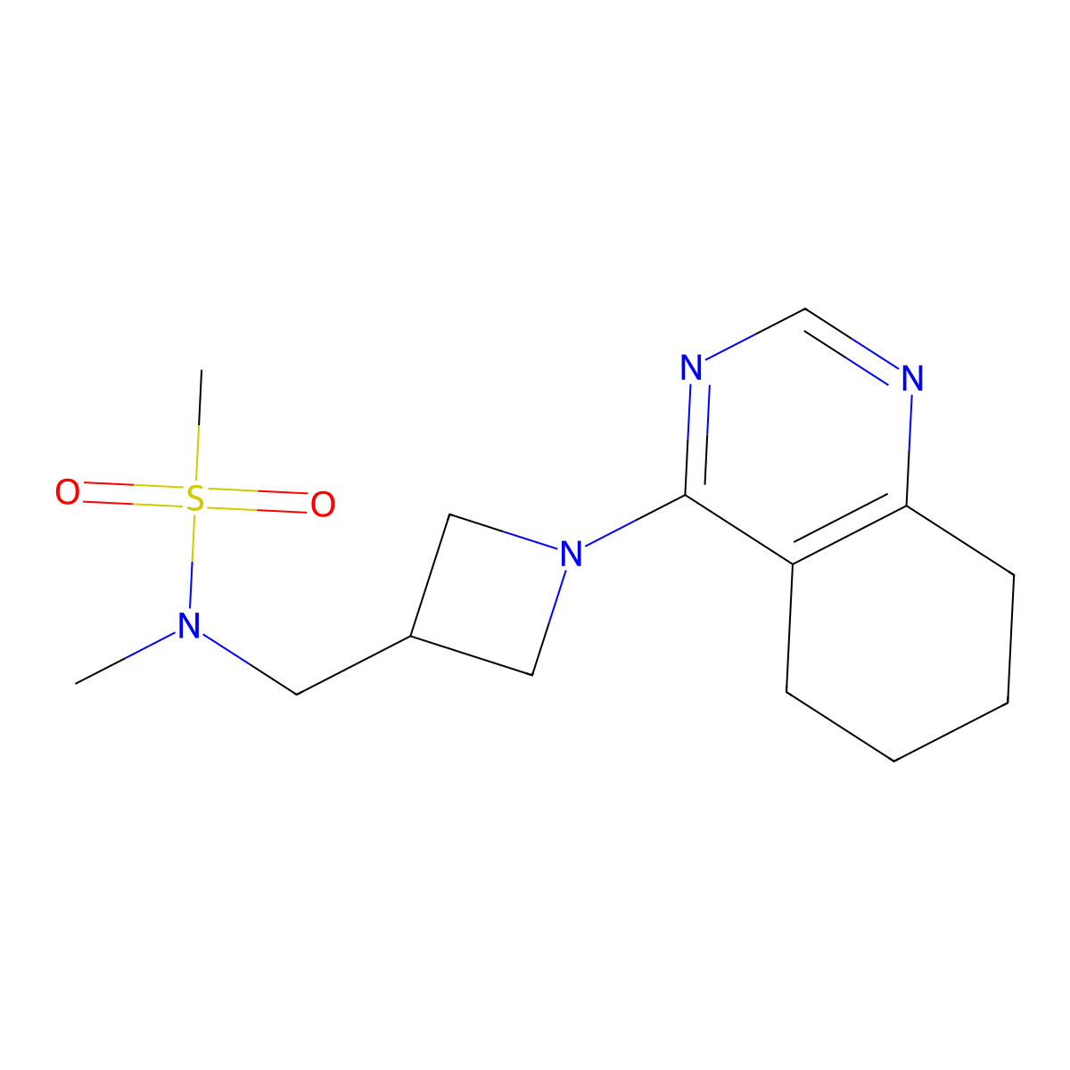 N-methyl-N-{[1-(5,6,7,8-tetrahydroquinazolin-4-yl)azetidin-3-yl]methyl}methanesulfonamide molecular structure, CAS 2549054-79-5
