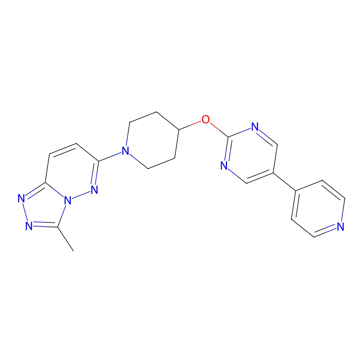 2-[(1-{3-Methyl-[1,2,4]triazolo[4,3-b]pyridazin-6-yl}piperidin-4-yl)oxy]-5-(pyridin-4-yl)pyrimidine molecular structure, CAS 2549054-88-6