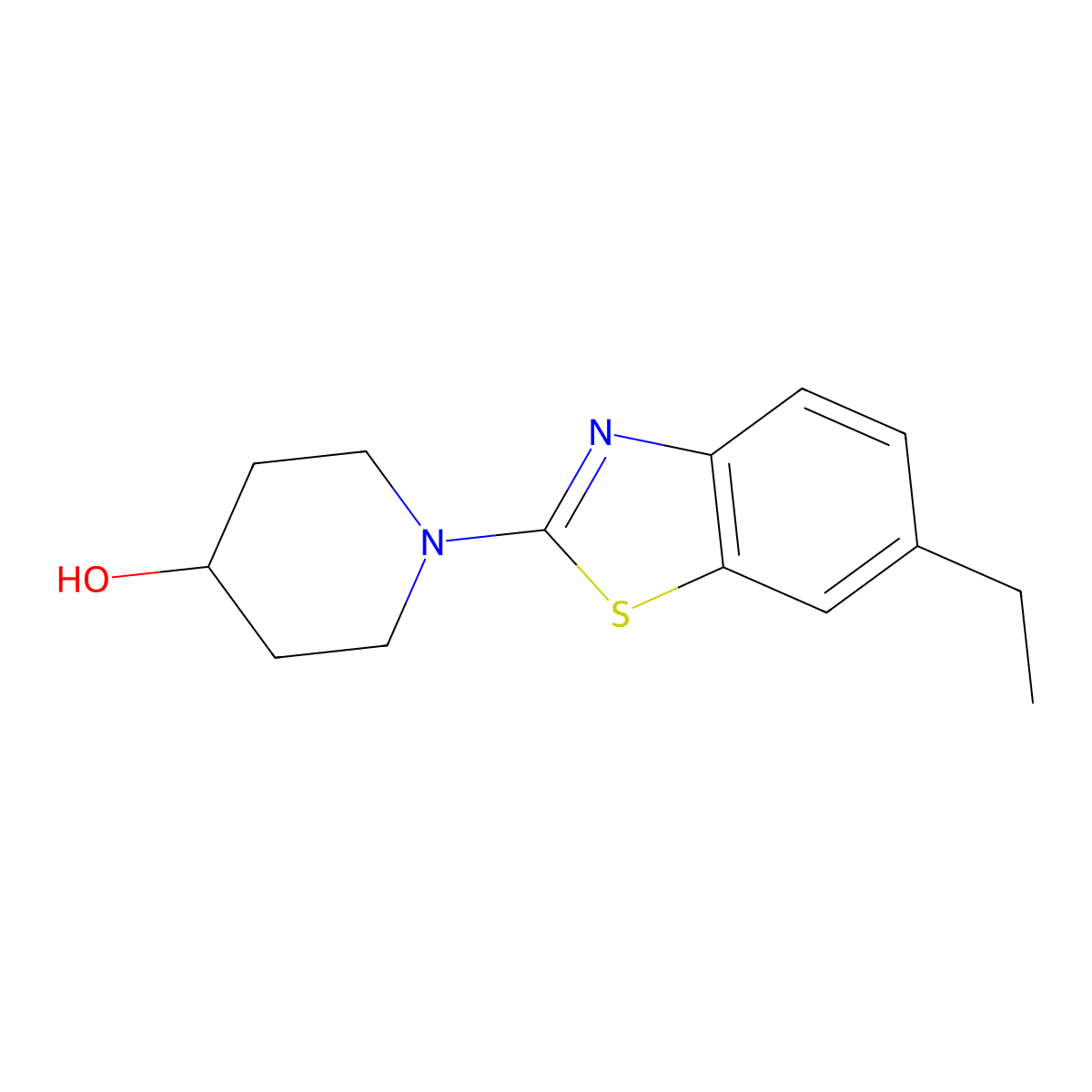 1-(6-Ethyl-1,3-benzothiazol-2-yl)piperidin-4-ol molecular structure, CAS 2549054-94-4