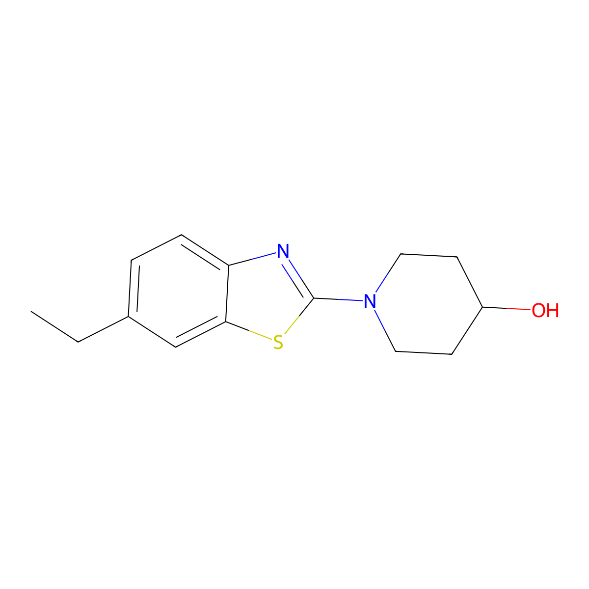 1-(6-Ethyl-1,3-benzothiazol-2-yl)piperidin-4-ol molecular structure, CAS 2549054-94-4