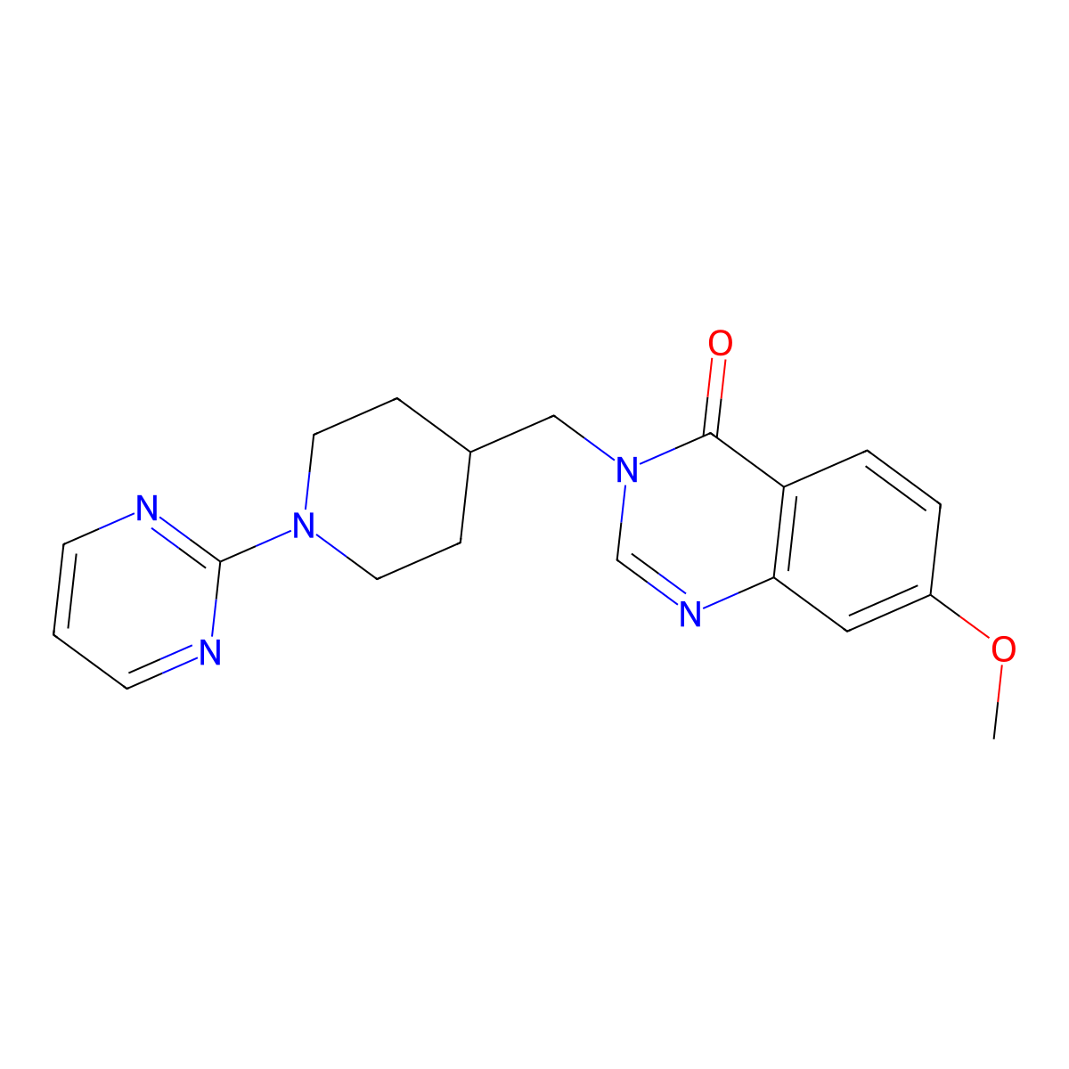 7-Methoxy-3-{[1-(pyrimidin-2-yl)piperidin-4-yl]methyl}-3,4-dihydroquinazolin-4-one molecular structure, CAS 2549055-06-1