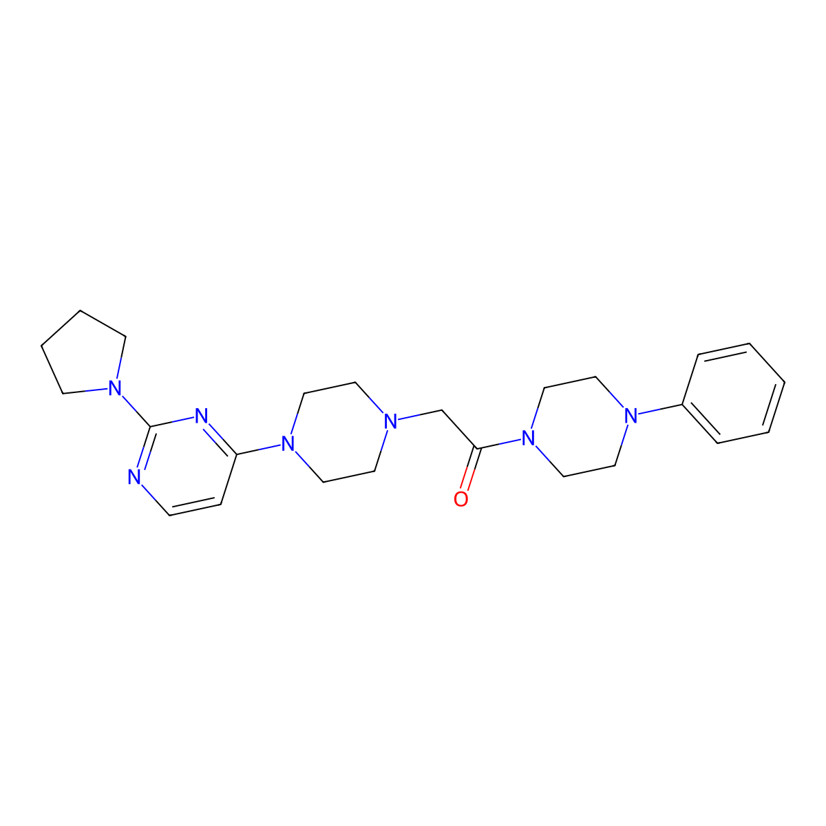 1-(4-Phenylpiperazin-1-yl)-2-{4-[2-(pyrrolidin-1-yl)pyrimidin-4-yl]piperazin-1-yl}ethan-1-one molecular structure, CAS 2549055-07-2