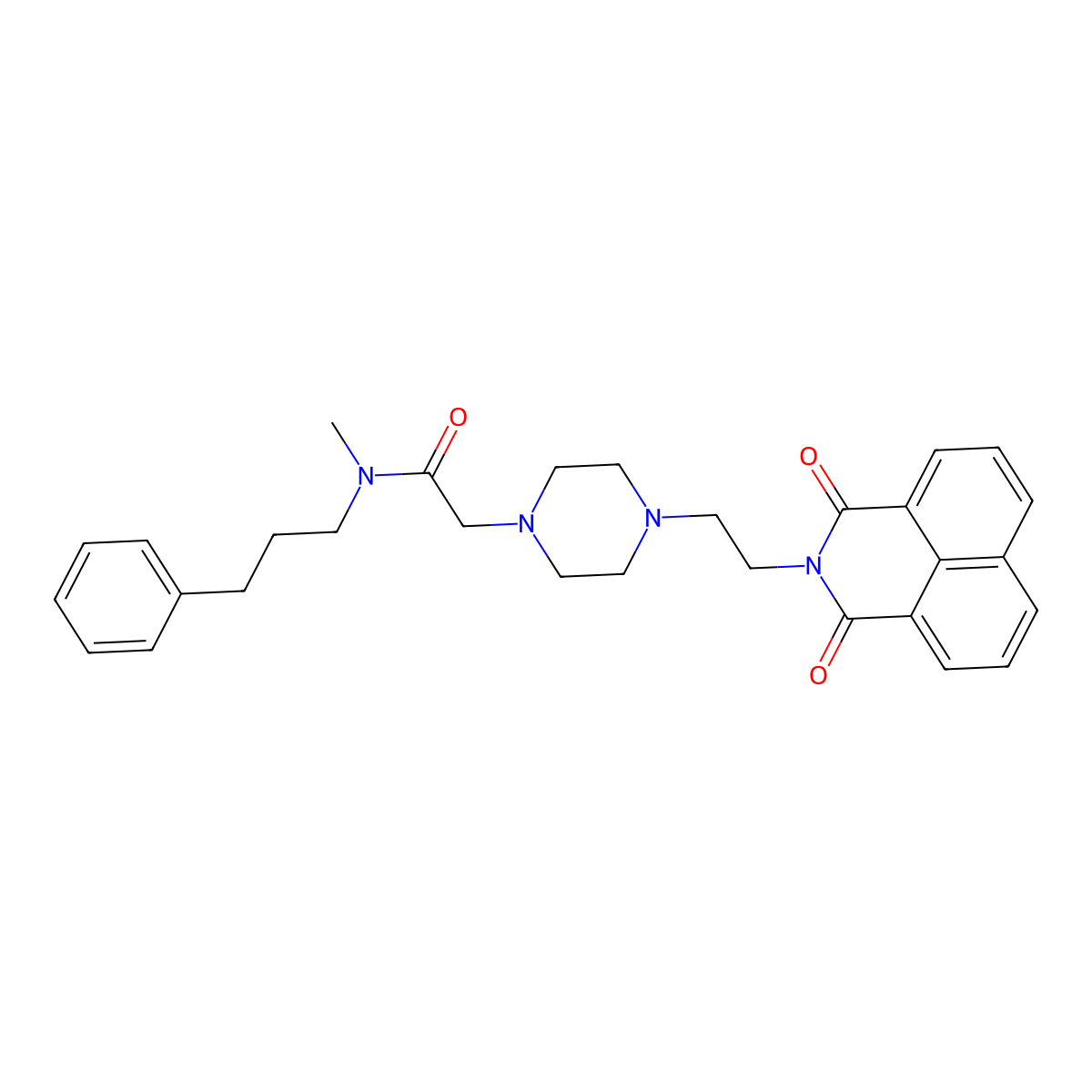 2-[4-(2-{2,4-dioxo-3-azatricyclo[7.3.1.0^{5,13}]trideca-1(13),5,7,9,11-pentaen-3-yl}ethyl)piperazin-1-yl]-N-methyl-N-(3-phenylpropyl)acetamide molecular structure, CAS 2549055-11-8