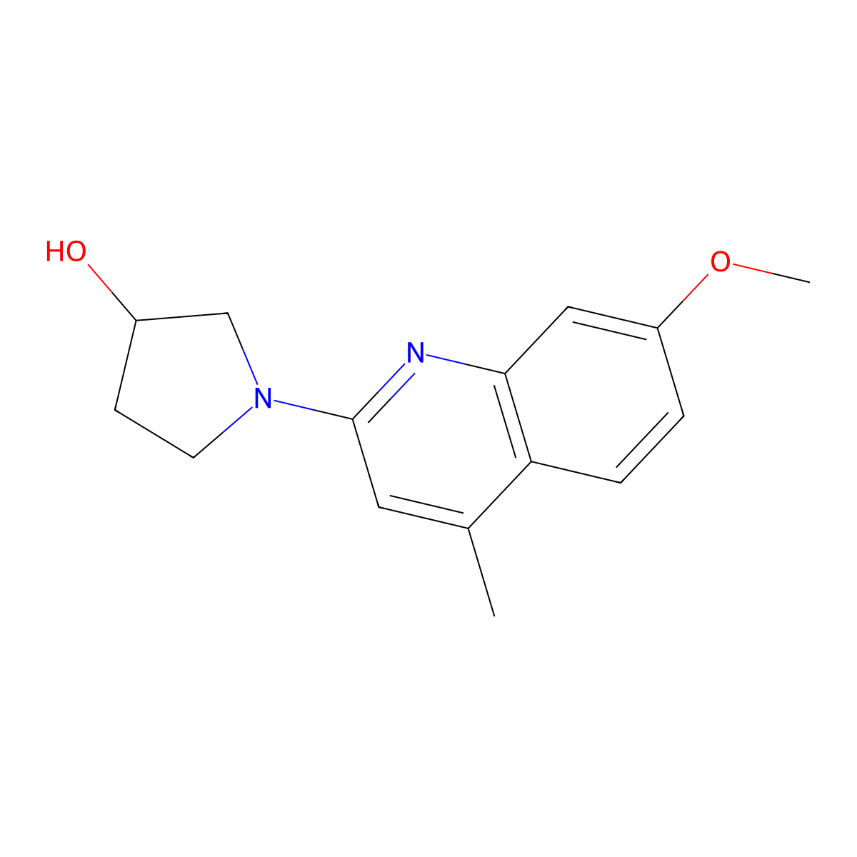 1-(7-Methoxy-4-methylquinolin-2-yl)pyrrolidin-3-ol molecular structure, CAS 2549055-25-4