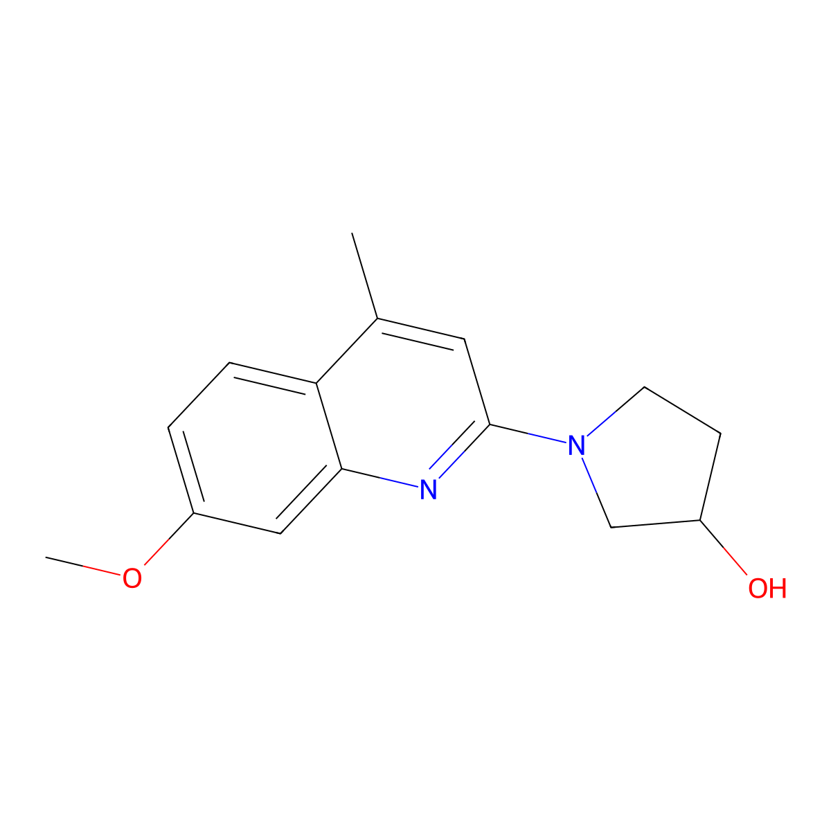 1-(7-Methoxy-4-methylquinolin-2-yl)pyrrolidin-3-ol molecular structure, CAS 2549055-25-4