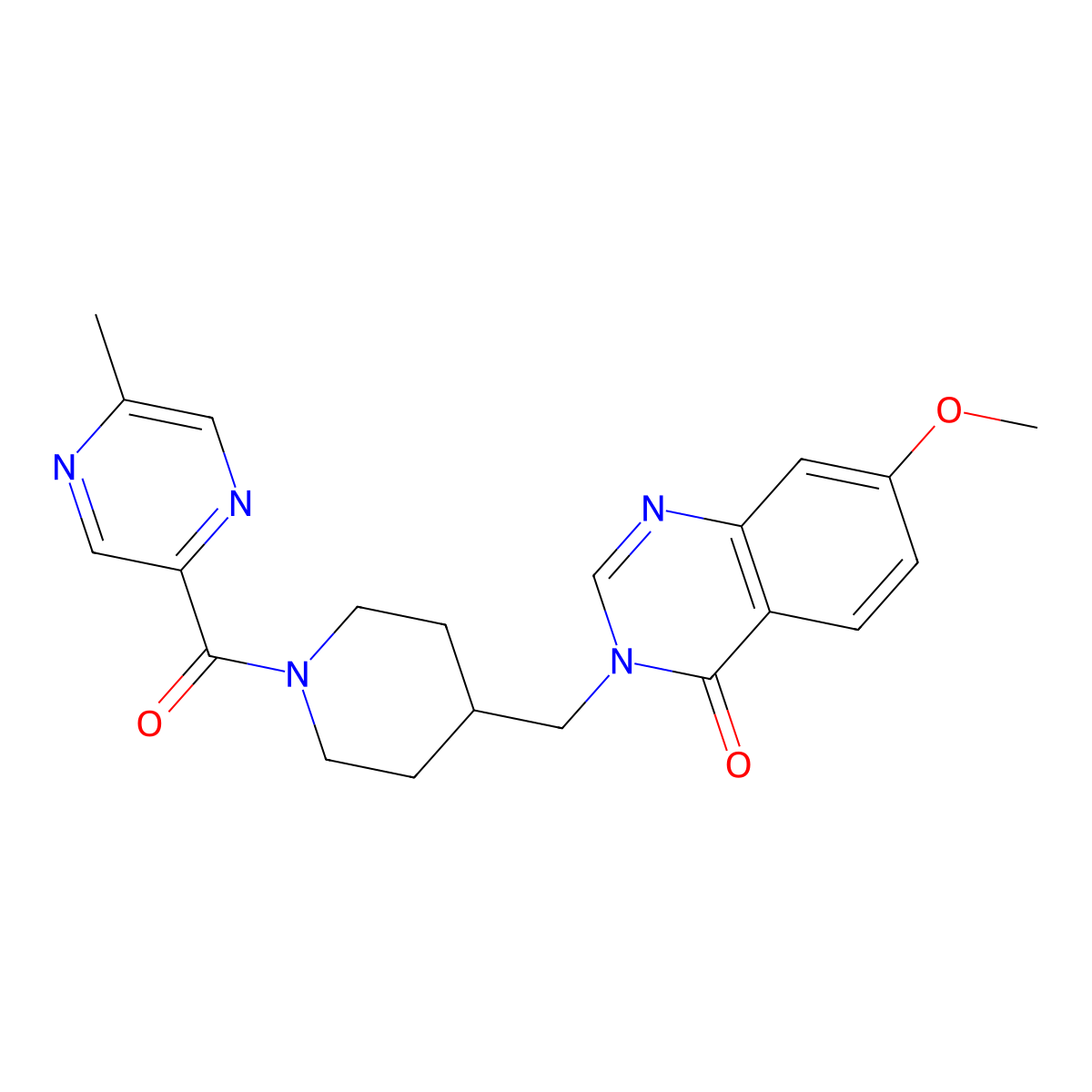 7-Methoxy-3-{[1-(5-methylpyrazine-2-carbonyl)piperidin-4-yl]methyl}-3,4-dihydroquinazolin-4-one molecular structure, CAS 2549055-29-8