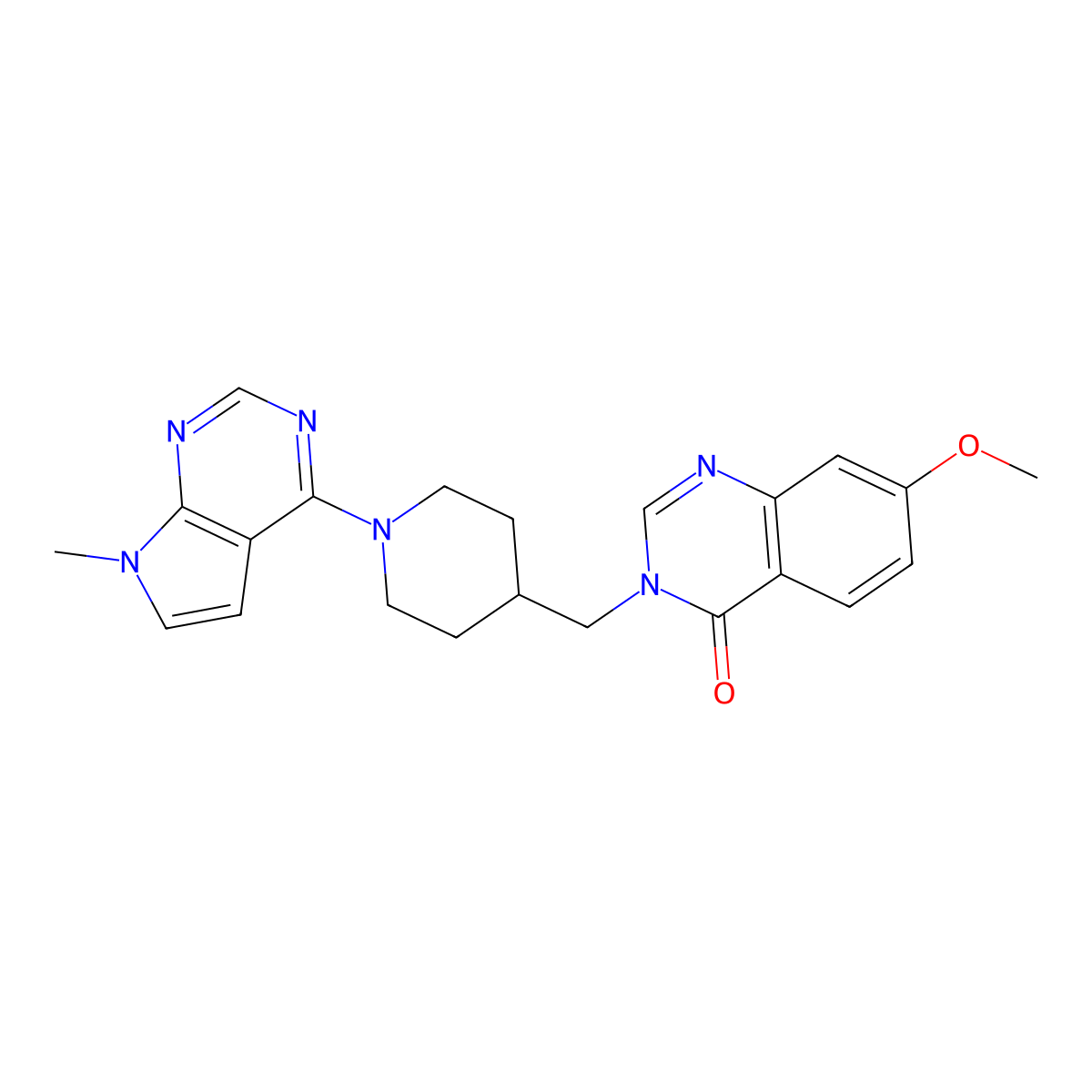 7-methoxy-3-[(1-{7-methyl-7H-pyrrolo[2,3-d]pyrimidin-4-yl}piperidin-4-yl)methyl]-3,4-dihydroquinazolin-4-one molecular structure, CAS 2549055-34-5