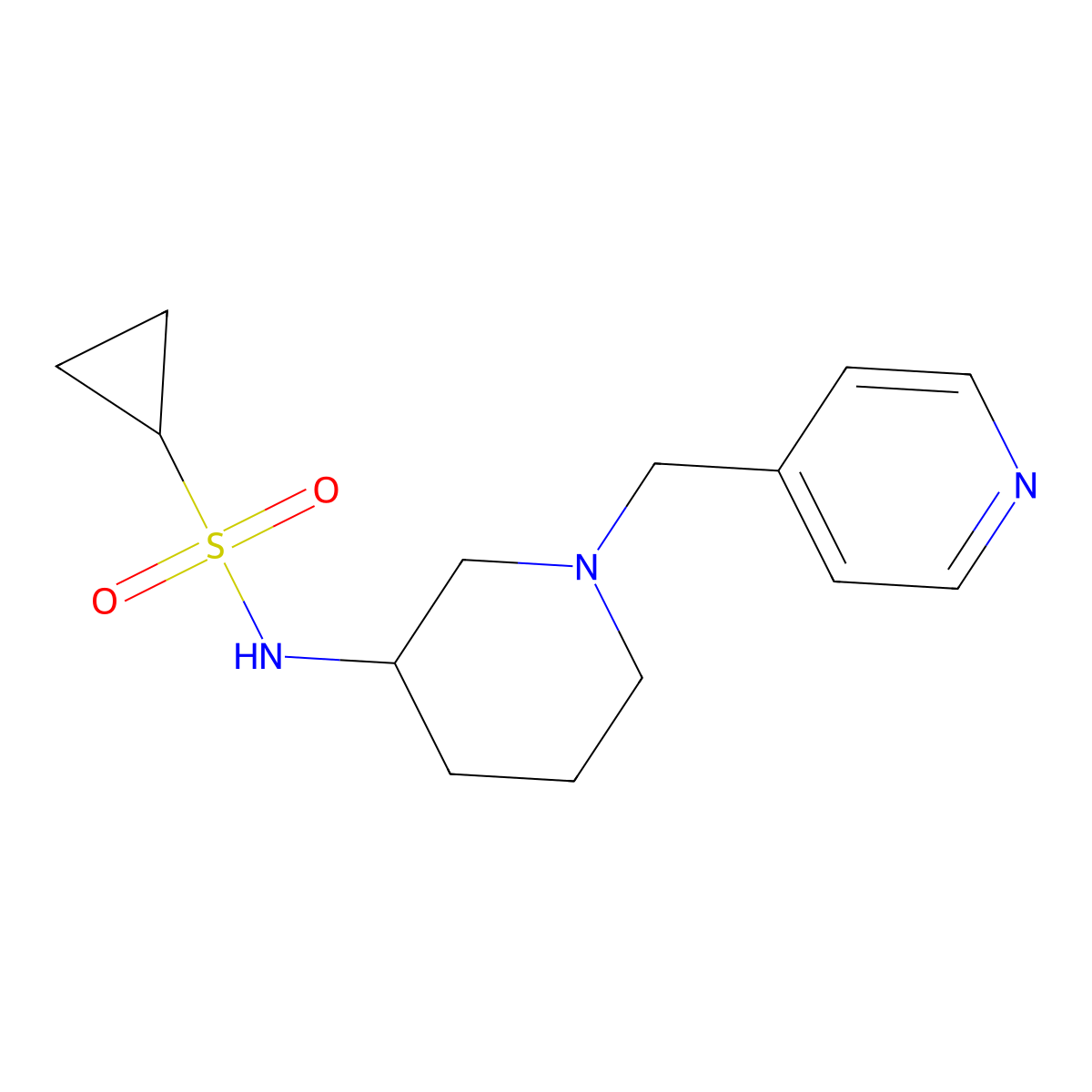 N-{1-[(pyridin-4-yl)methyl]piperidin-3-yl}cyclopropanesulfonamide molecular structure, CAS 2549055-68-5