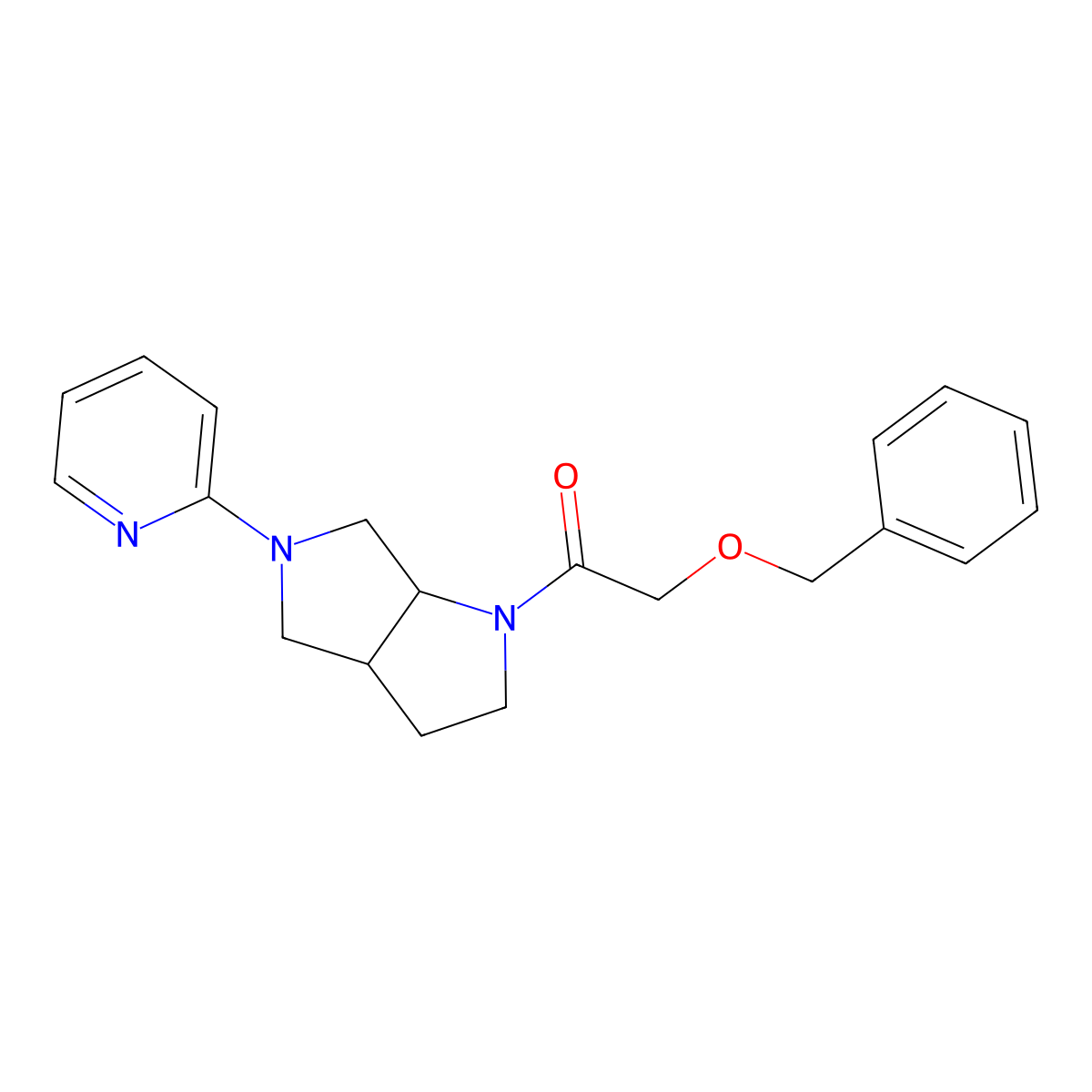2-(Benzyloxy)-1-[5-(pyridin-2-yl)-octahydropyrrolo[3,4-b]pyrrol-1-yl]ethan-1-one molecular structure, CAS 2549055-72-1
