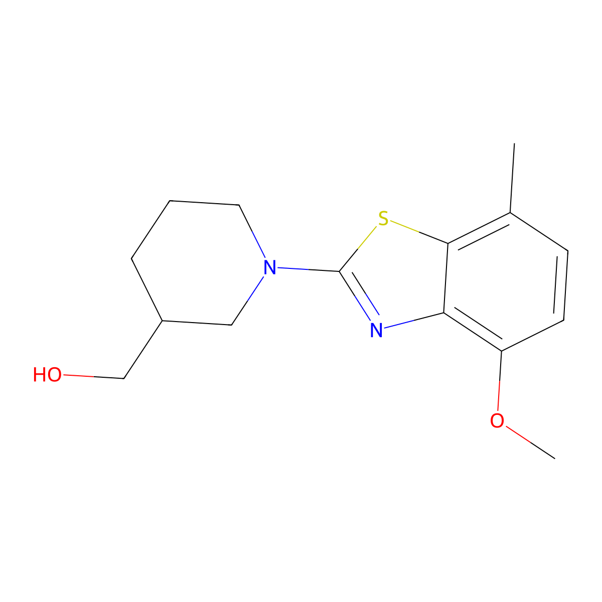 [1-(4-Methoxy-7-methyl-1,3-benzothiazol-2-yl)piperidin-3-yl]methanol molecular structure, CAS 2549055-73-2