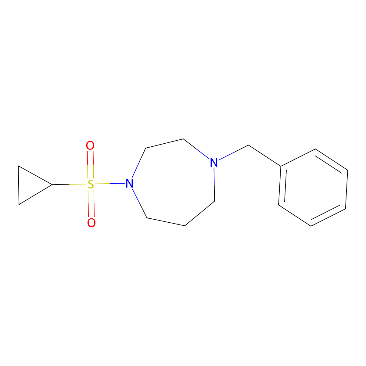 1-Benzyl-4-(cyclopropanesulfonyl)-1,4-diazepane molecular structure, CAS 2549055-79-8