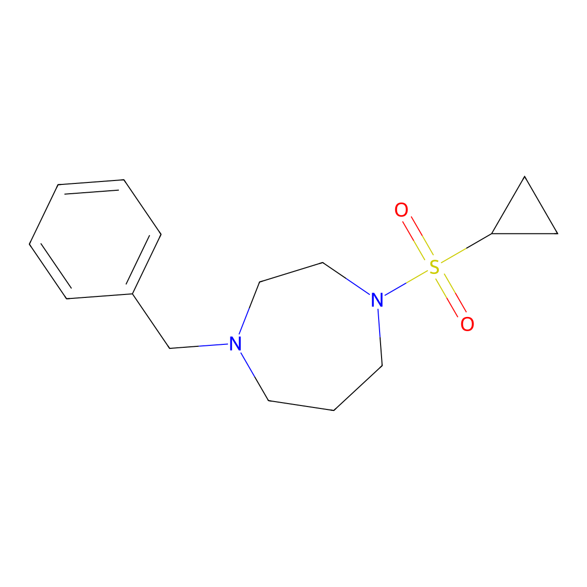 1-Benzyl-4-(cyclopropanesulfonyl)-1,4-diazepane molecular structure, CAS 2549055-79-8