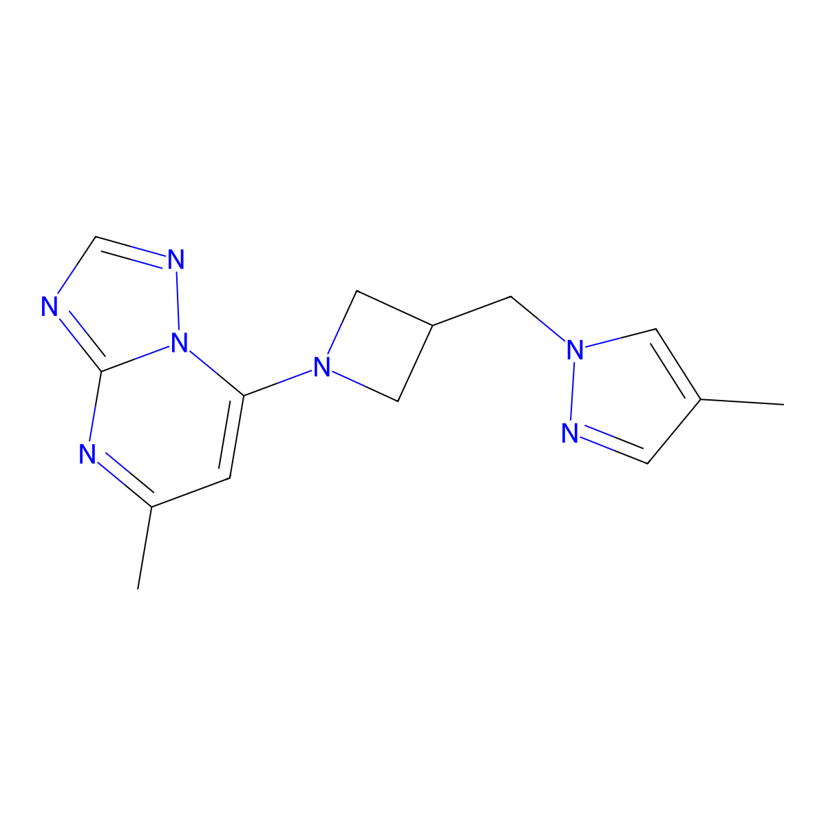 4-methyl-1-[(1-{5-methyl-[1,2,4]triazolo[1,5-a]pyrimidin-7-yl}azetidin-3-yl)methyl]-1H-pyrazole molecular structure, CAS 2549055-80-1