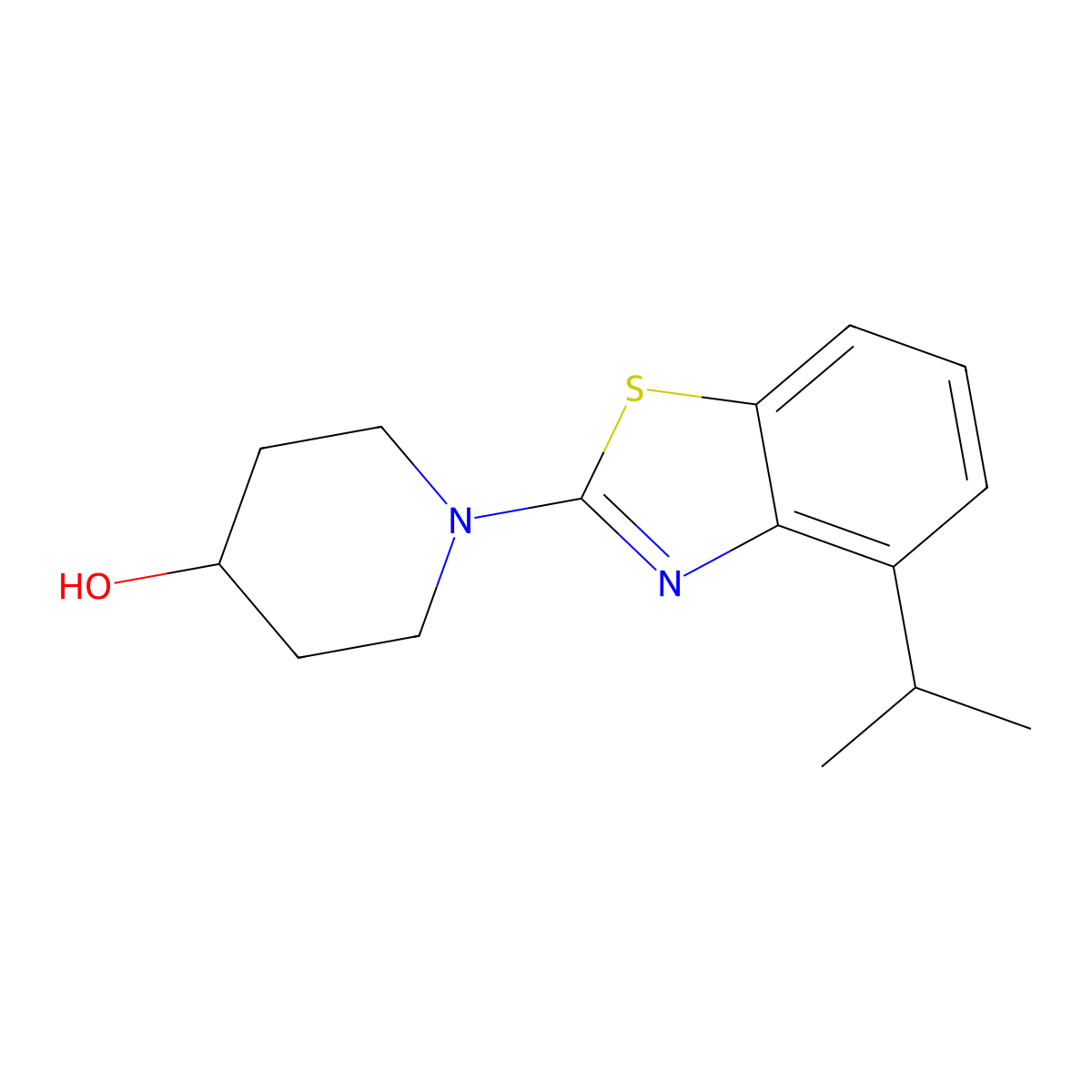 1-[4-(Propan-2-yl)-1,3-benzothiazol-2-yl]piperidin-4-ol molecular structure, CAS 2549055-83-4