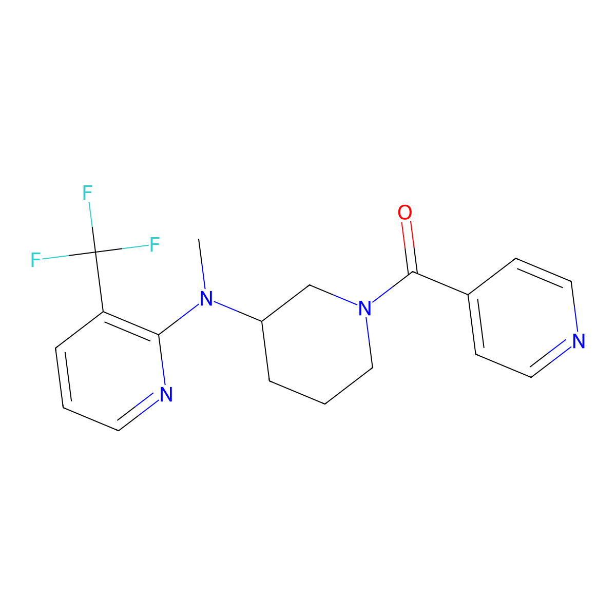 N-methyl-N-[1-(pyridine-4-carbonyl)piperidin-3-yl]-3-(trifluoromethyl)pyridin-2-amine molecular structure, CAS 2549055-86-7