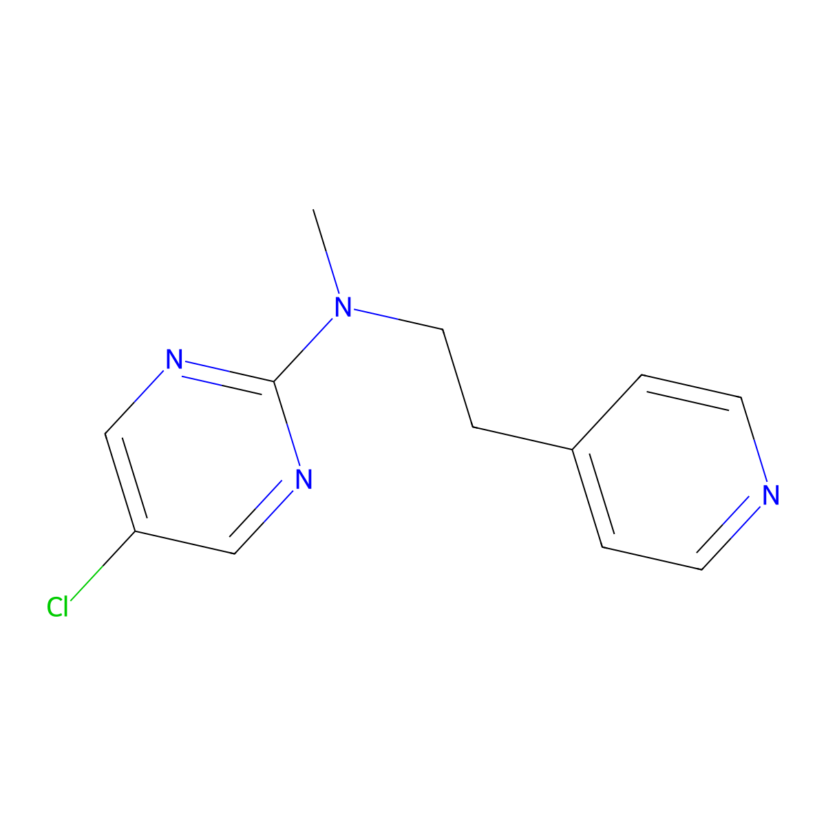 5-chloro-N-methyl-N-[2-(pyridin-4-yl)ethyl]pyrimidin-2-amine molecular structure, CAS 2549056-19-9