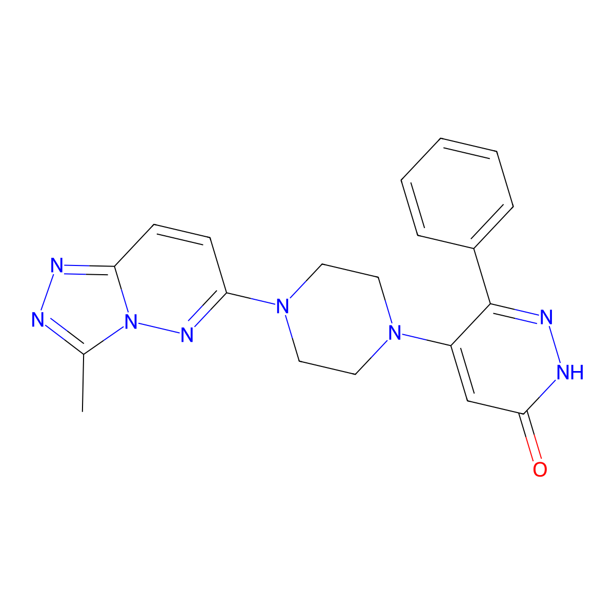 5-(4-{3-Methyl-[1,2,4]triazolo[4,3-b]pyridazin-6-yl}piperazin-1-yl)-6-phenyl-2,3-dihydropyridazin-3-one molecular structure, CAS 2549056-25-7