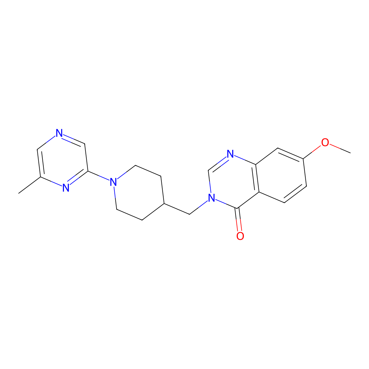 7-Methoxy-3-{[1-(6-methylpyrazin-2-yl)piperidin-4-yl]methyl}-3,4-dihydroquinazolin-4-one molecular structure, CAS 2549056-41-7