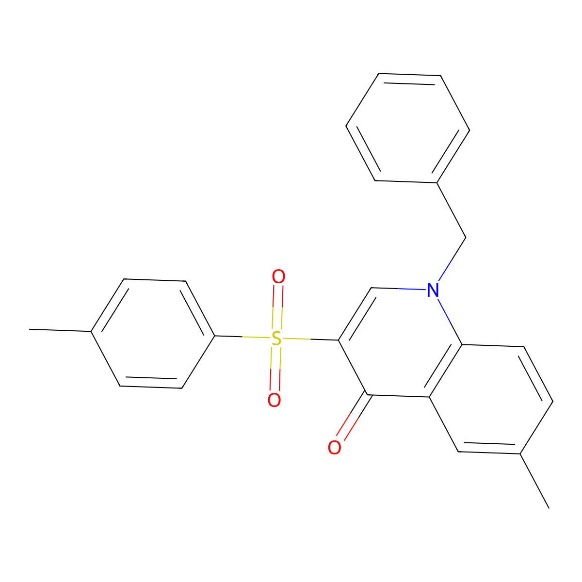 1-Benzyl-6-methyl-3-(4-methylbenzenesulfonyl)-1,4-dihydroquinolin-4-one molecular structure, CAS 2549056-47-3