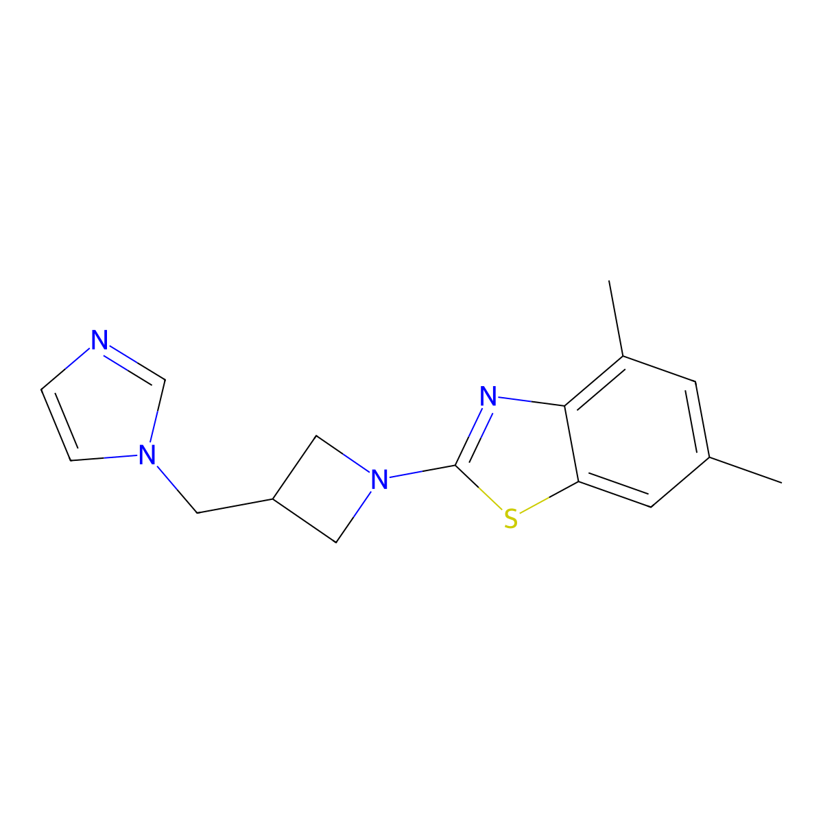 2-{3-[(1H-imidazol-1-yl)methyl]azetidin-1-yl}-4,6-dimethyl-1,3-benzothiazole molecular structure, CAS 2549056-57-5