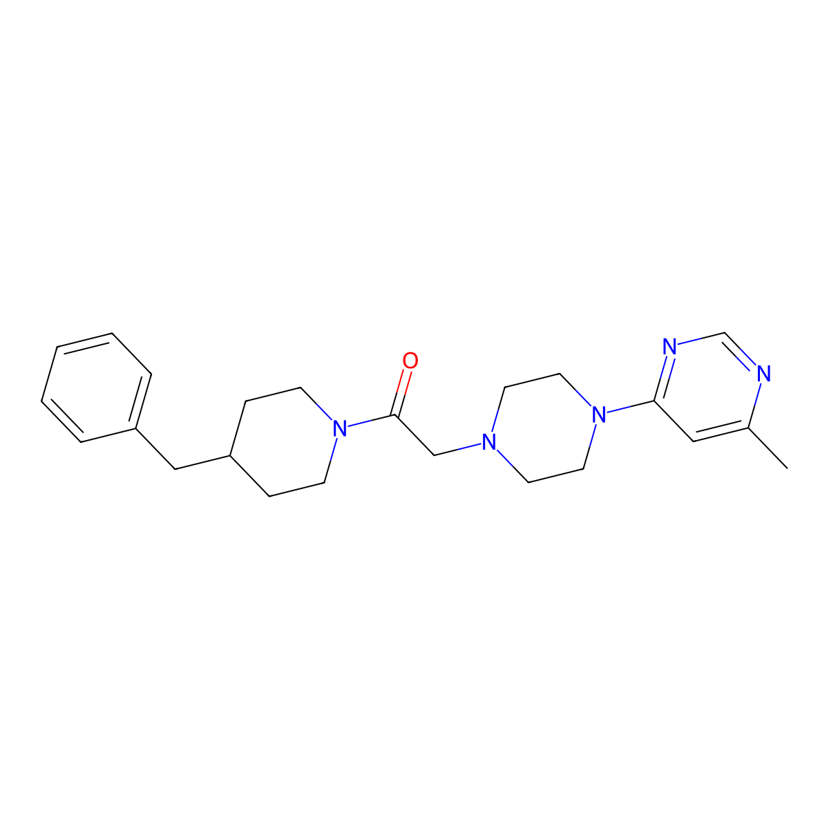 1-(4-Benzylpiperidin-1-yl)-2-[4-(6-methylpyrimidin-4-yl)piperazin-1-yl]ethan-1-one molecular structure, CAS 2549056-62-2