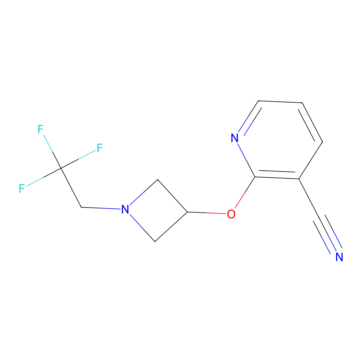 2-{[1-(2,2,2-Trifluoroethyl)azetidin-3-yl]oxy}pyridine-3-carbonitrile molecular structure, CAS 2549056-71-3