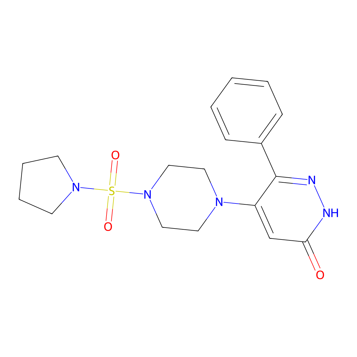 6-Phenyl-5-[4-(pyrrolidine-1-sulfonyl)piperazin-1-yl]-2,3-dihydropyridazin-3-one molecular structure, CAS 2549056-72-4