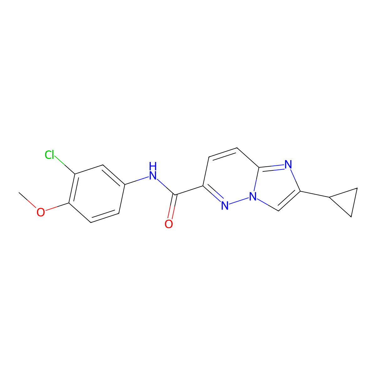 N-(3-chloro-4-methoxyphenyl)-2-cyclopropylimidazo[1,2-b]pyridazine-6-carboxamide molecular structure, CAS 2549062-36-2