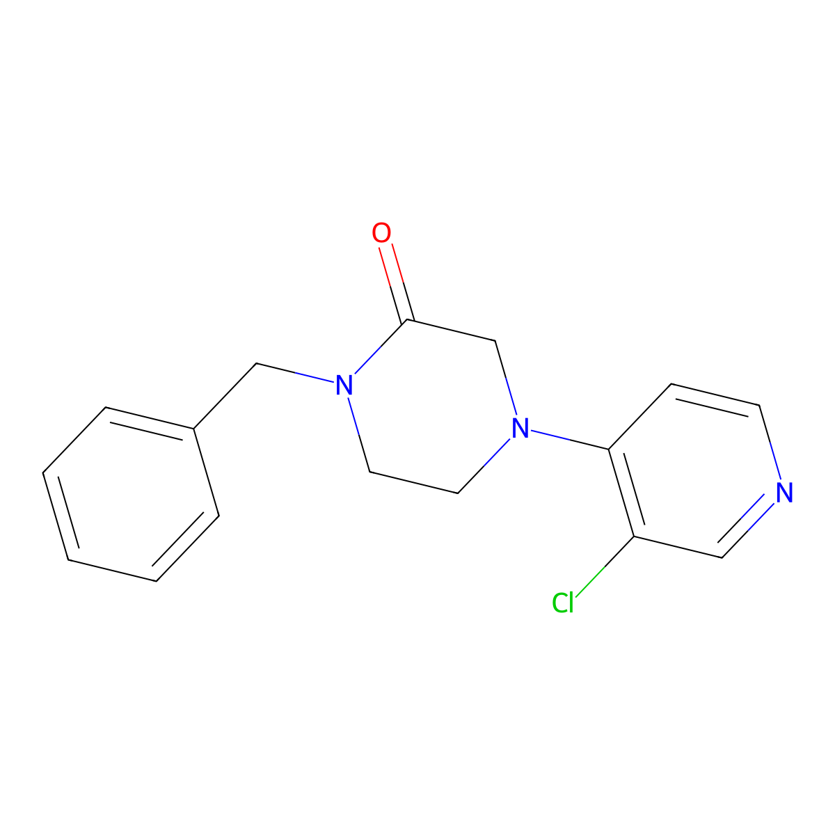 1-Benzyl-4-(3-chloropyridin-4-yl)piperazin-2-one molecular structure, CAS 2549062-45-3