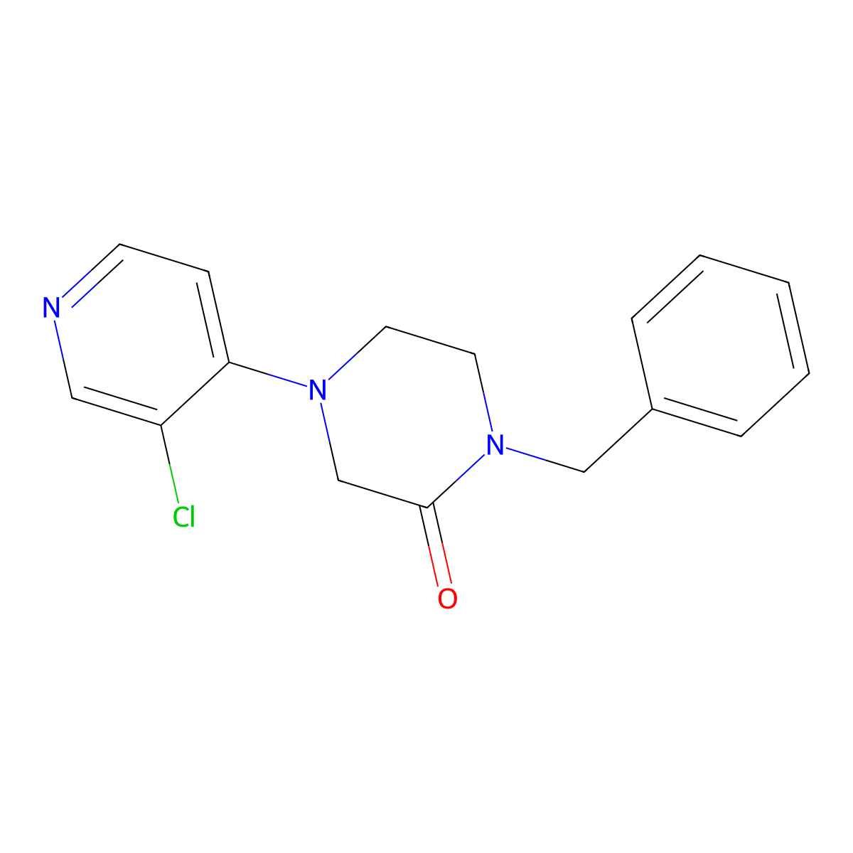 1-Benzyl-4-(3-chloropyridin-4-yl)piperazin-2-one molecular structure, CAS 2549062-45-3