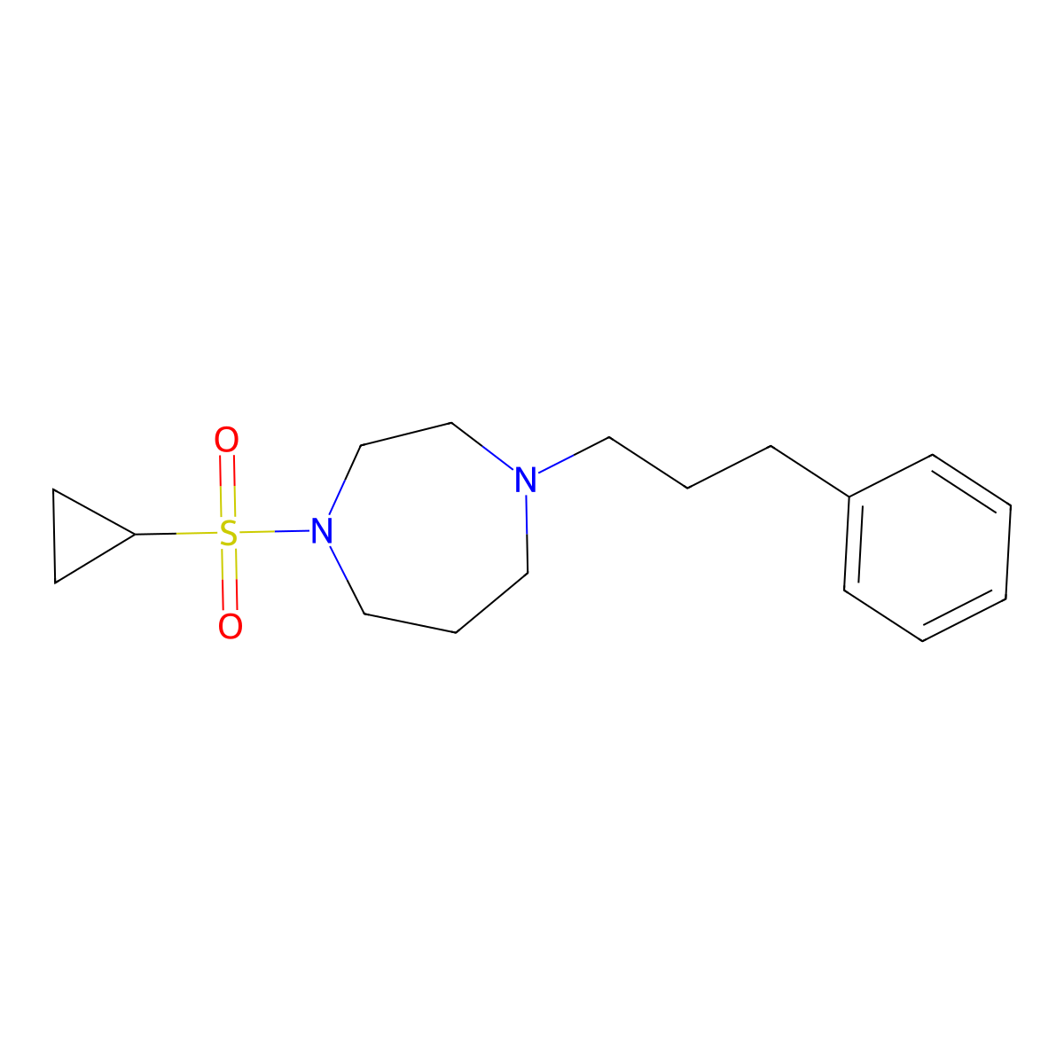 1-(Cyclopropanesulfonyl)-4-(3-phenylpropyl)-1,4-diazepane molecular structure, CAS 2549062-50-0