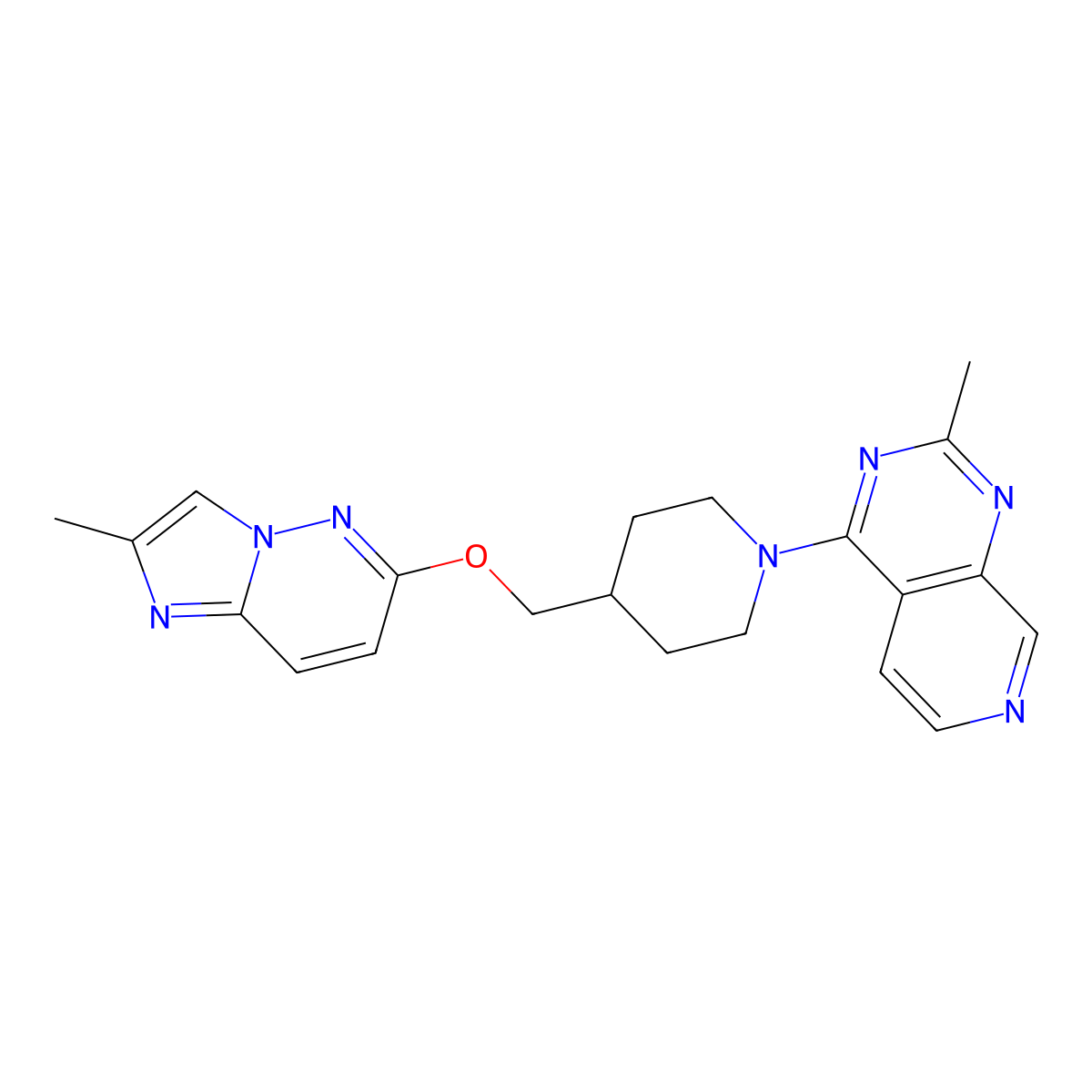 4-[({2-Methylimidazo[1,2-b]pyridazin-6-yl}oxy)methyl]-1-{2-methylpyrido[3,4-d]pyrimidin-4-yl}piperidine molecular structure, CAS 2549062-54-4
