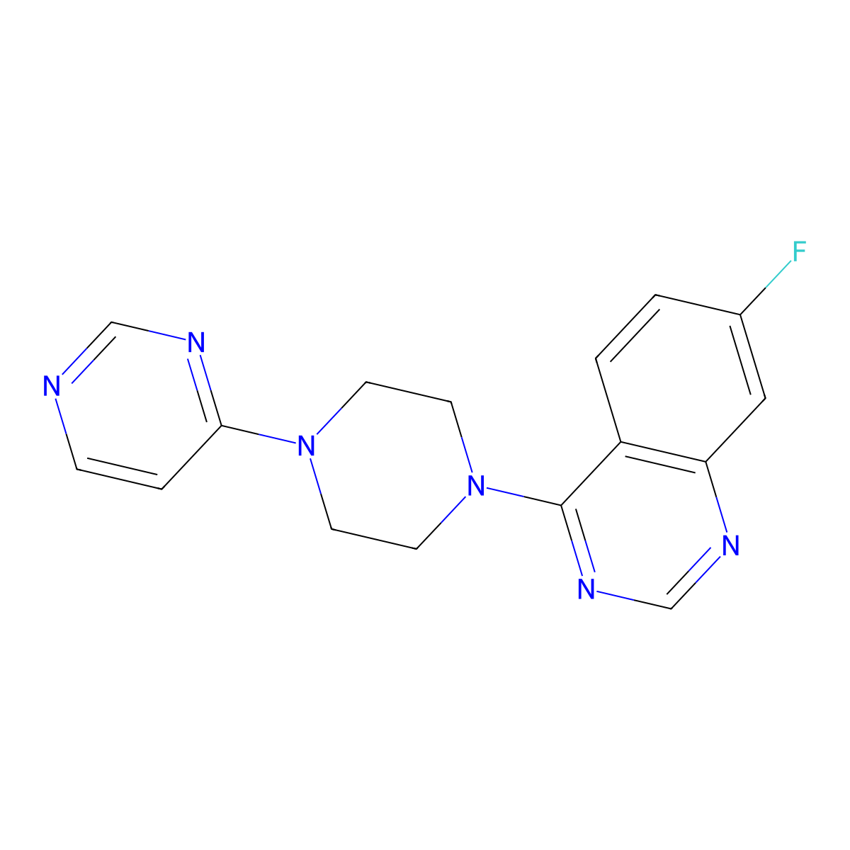 7-Fluoro-4-[4-(pyrimidin-4-yl)piperazin-1-yl]quinazoline molecular structure, CAS 2549062-59-9