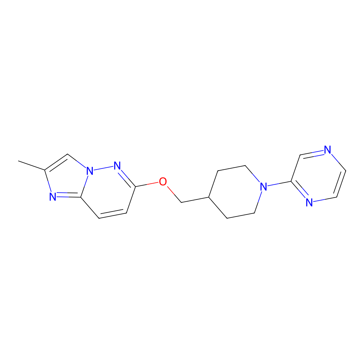 2-{4-[({2-Methylimidazo[1,2-b]pyridazin-6-yl}oxy)methyl]piperidin-1-yl}pyrazine molecular structure, CAS 2549062-65-7