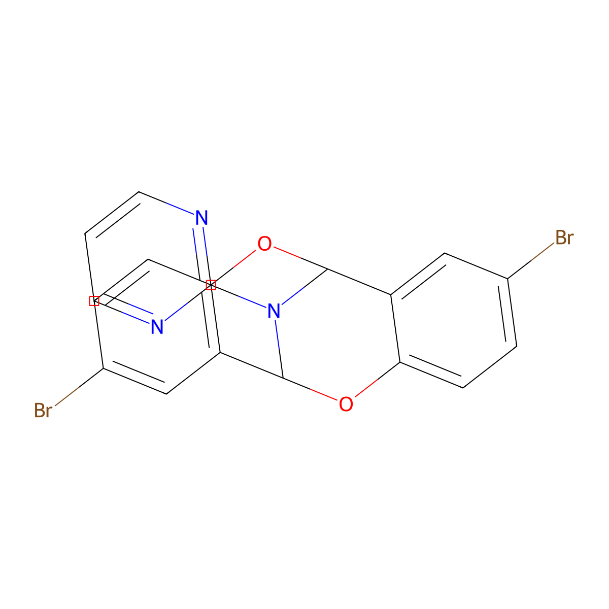 4,12-Dibromo-17-(pyrimidin-2-yl)-8,16-dioxa-17-azatetracyclo[7.7.1.0^{2,7}.0^{10,15}]heptadeca-2(7),3,5,10(15),11,13-hexaene molecular structure, CAS 2549062-66-8