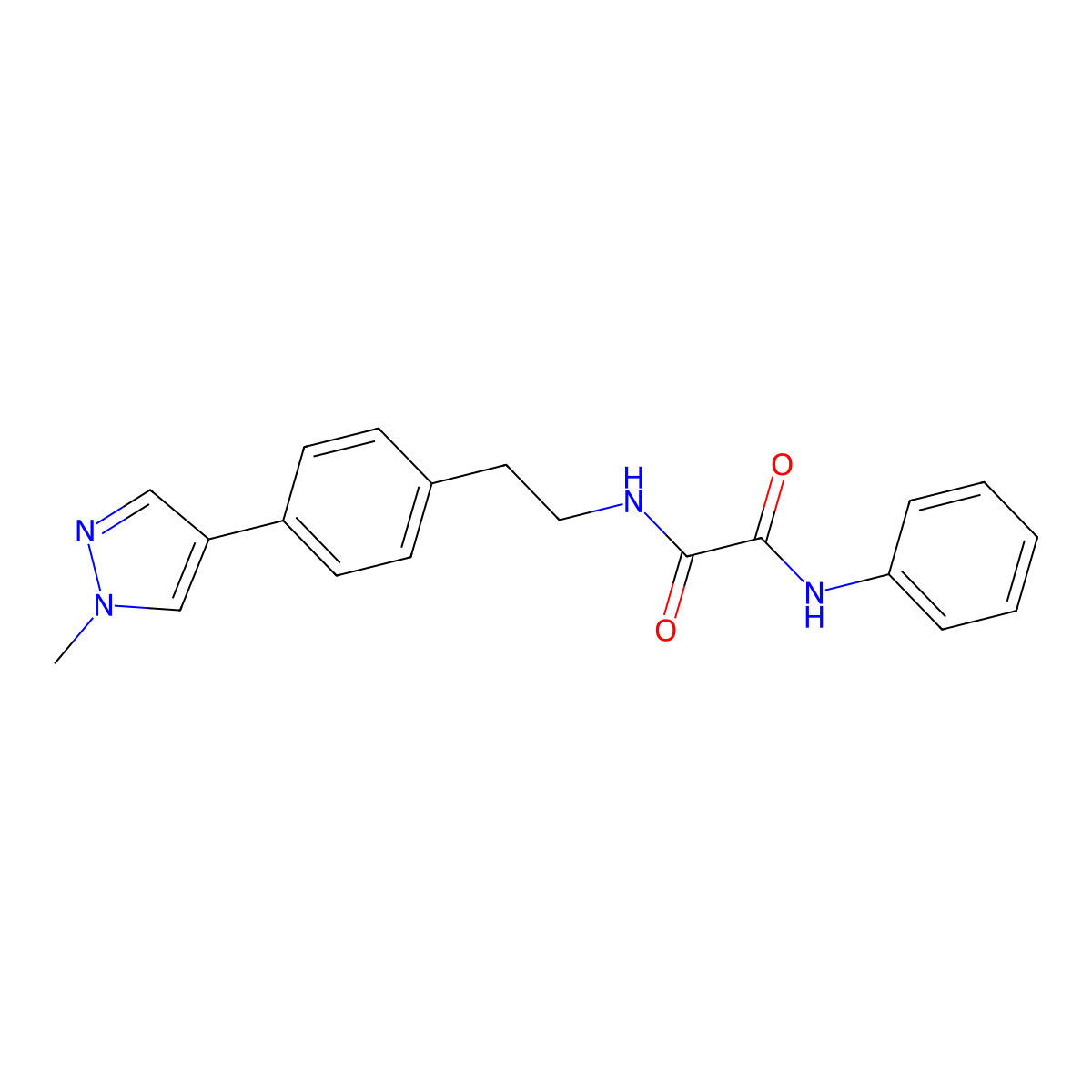 N-{2-[4-(1-methyl-1H-pyrazol-4-yl)phenyl]ethyl}-N'-phenylethanediamide molecular structure, CAS 2549062-78-2