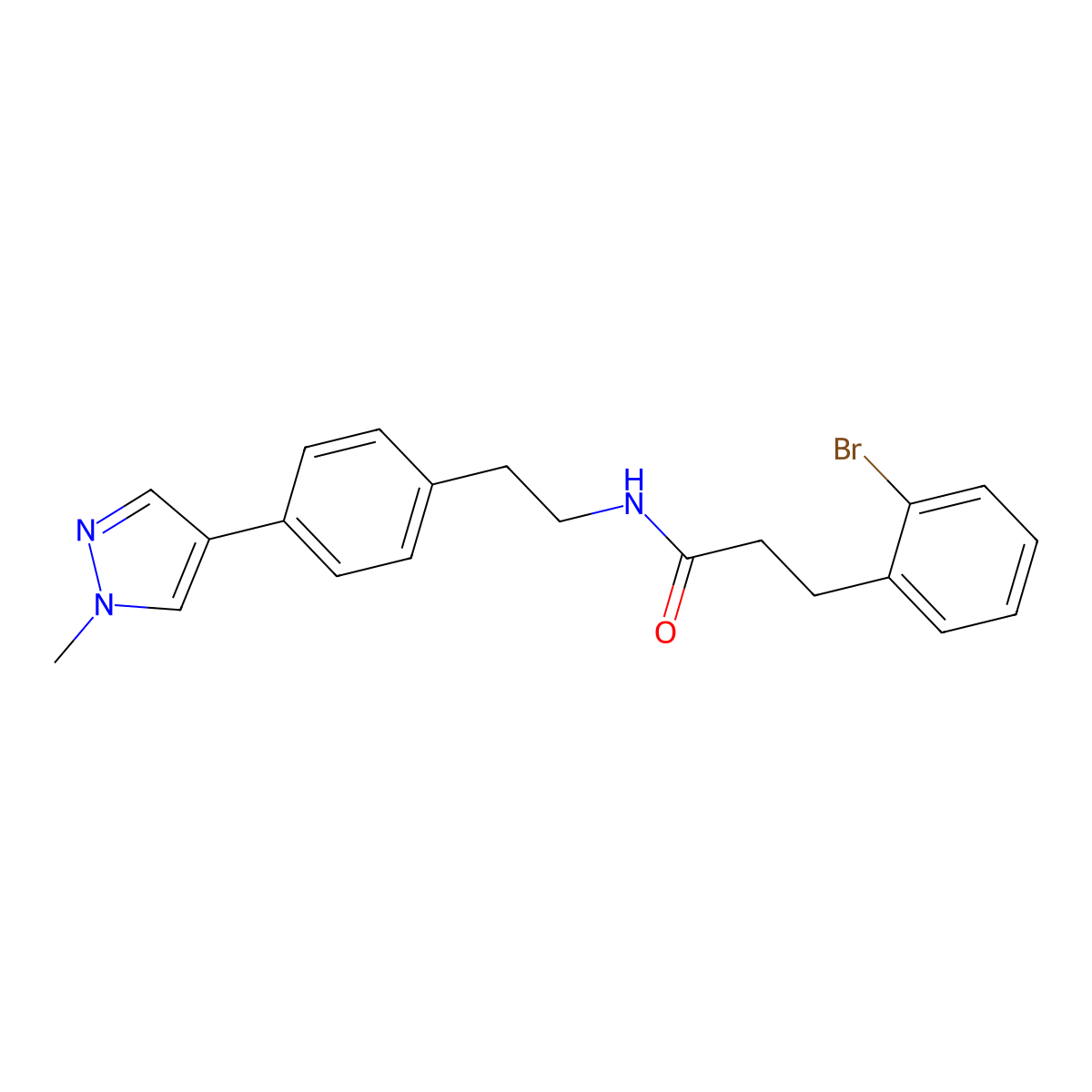 3-(2-bromophenyl)-N-{2-[4-(1-methyl-1H-pyrazol-4-yl)phenyl]ethyl}propanamide molecular structure, CAS 2549062-91-9