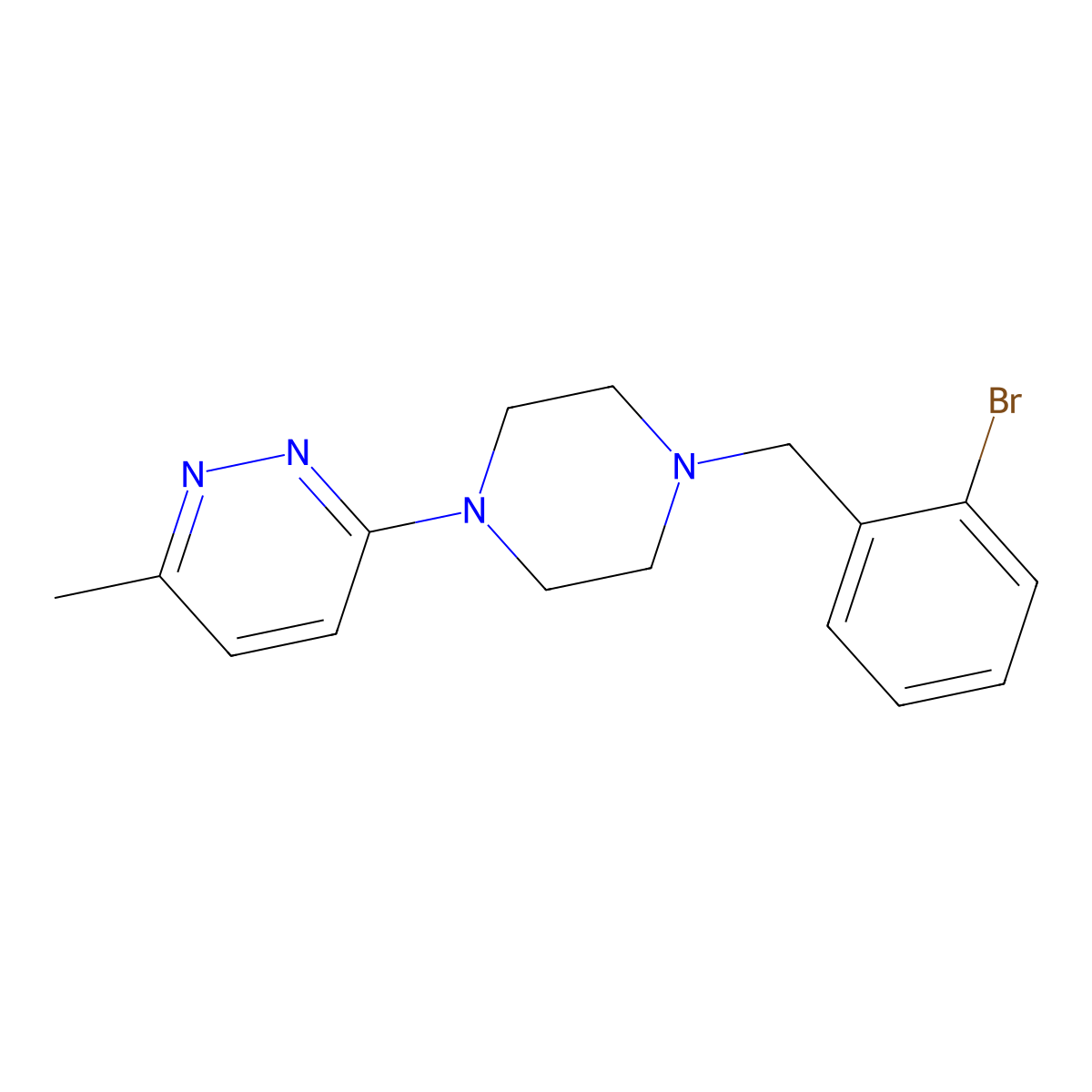 3-{4-[(2-Bromophenyl)methyl]piperazin-1-yl}-6-methylpyridazine molecular structure, CAS 2549062-96-4